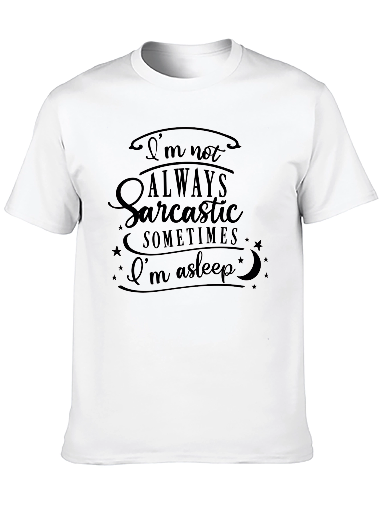 Black Sarcastic Humor Graphic Tee - Black Cotton view 10