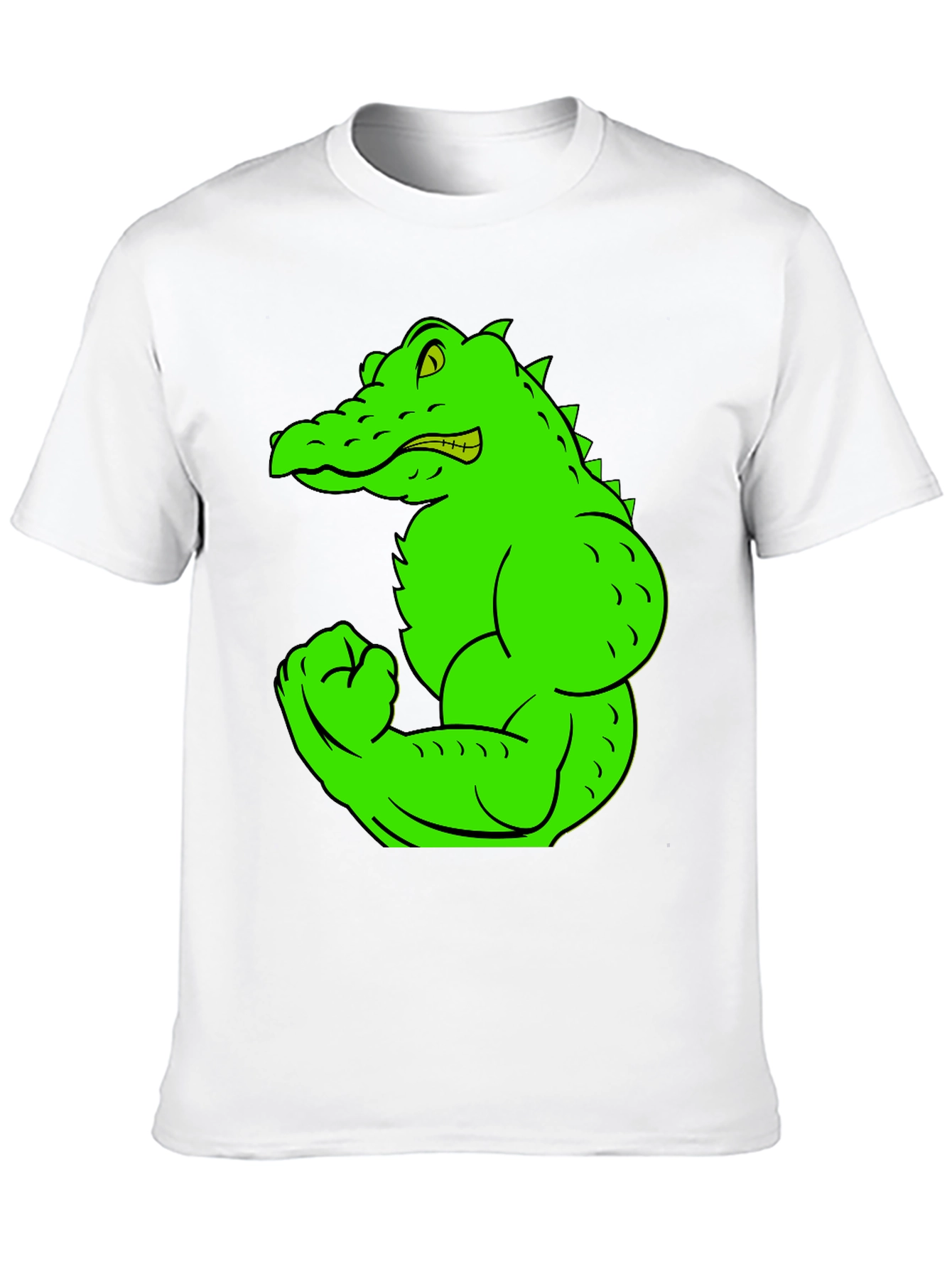 Black Muscle Gator Graphic Tee - Black Cotton T-Shirt view 10