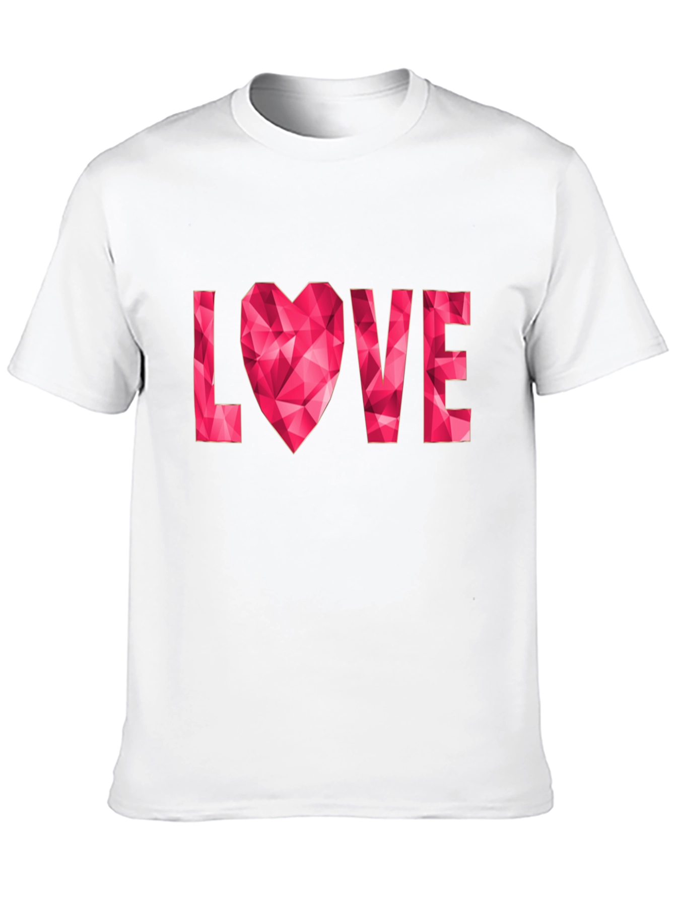 Black Geometric Heart Love Graphic Black T-Shirt view 10