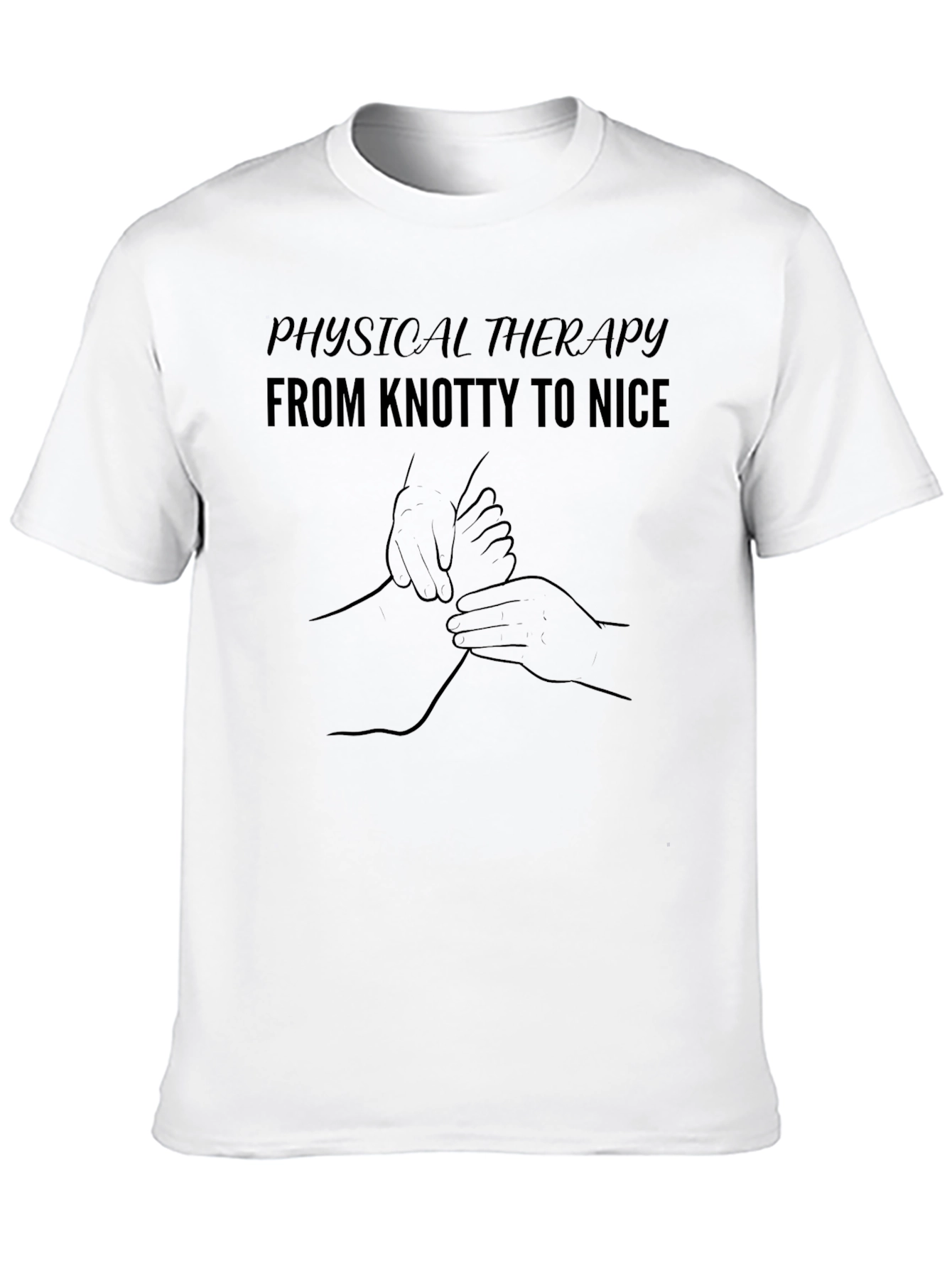 Black Physical Therapy T-Shirt - From Knotty to Nice view 10