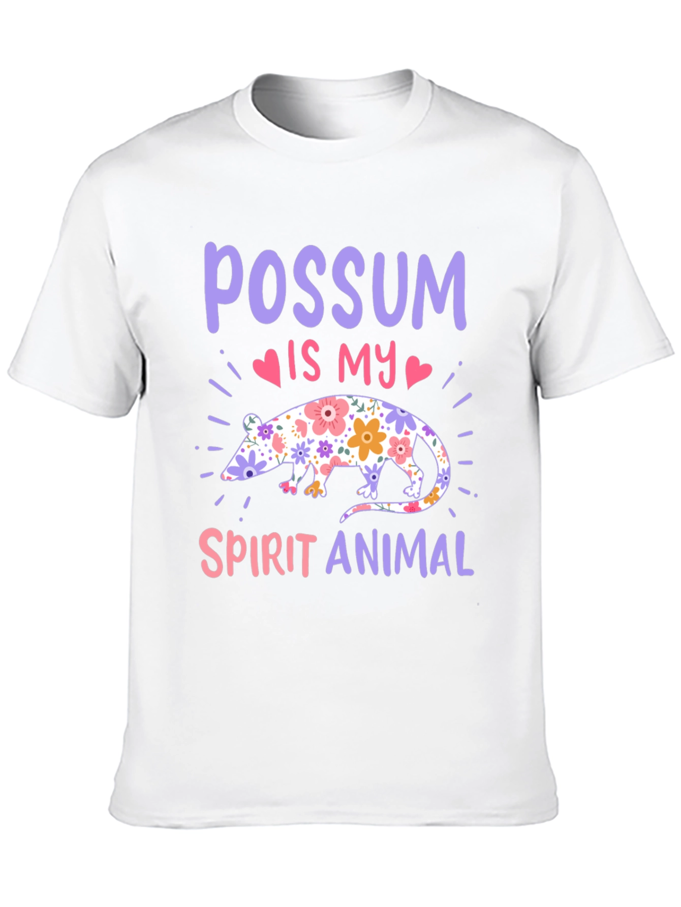 Black Possum Spirit Animal T-Shirt - Floral Possum Design view 10
