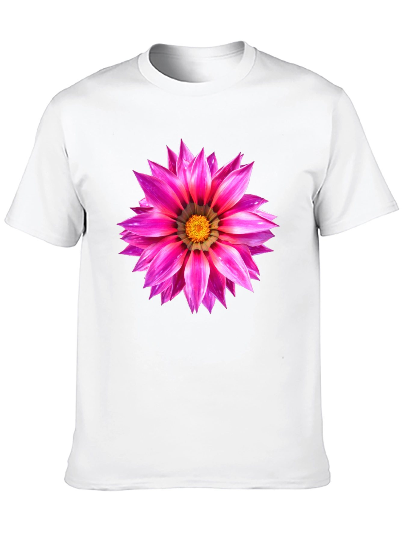 Pink Flower Graphic Tee - Mens Casual Shirt - 10