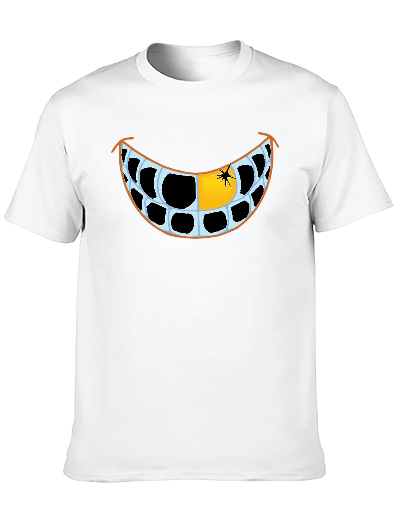 Black Funny Grinning Teeth Graphic T-Shirt view 10