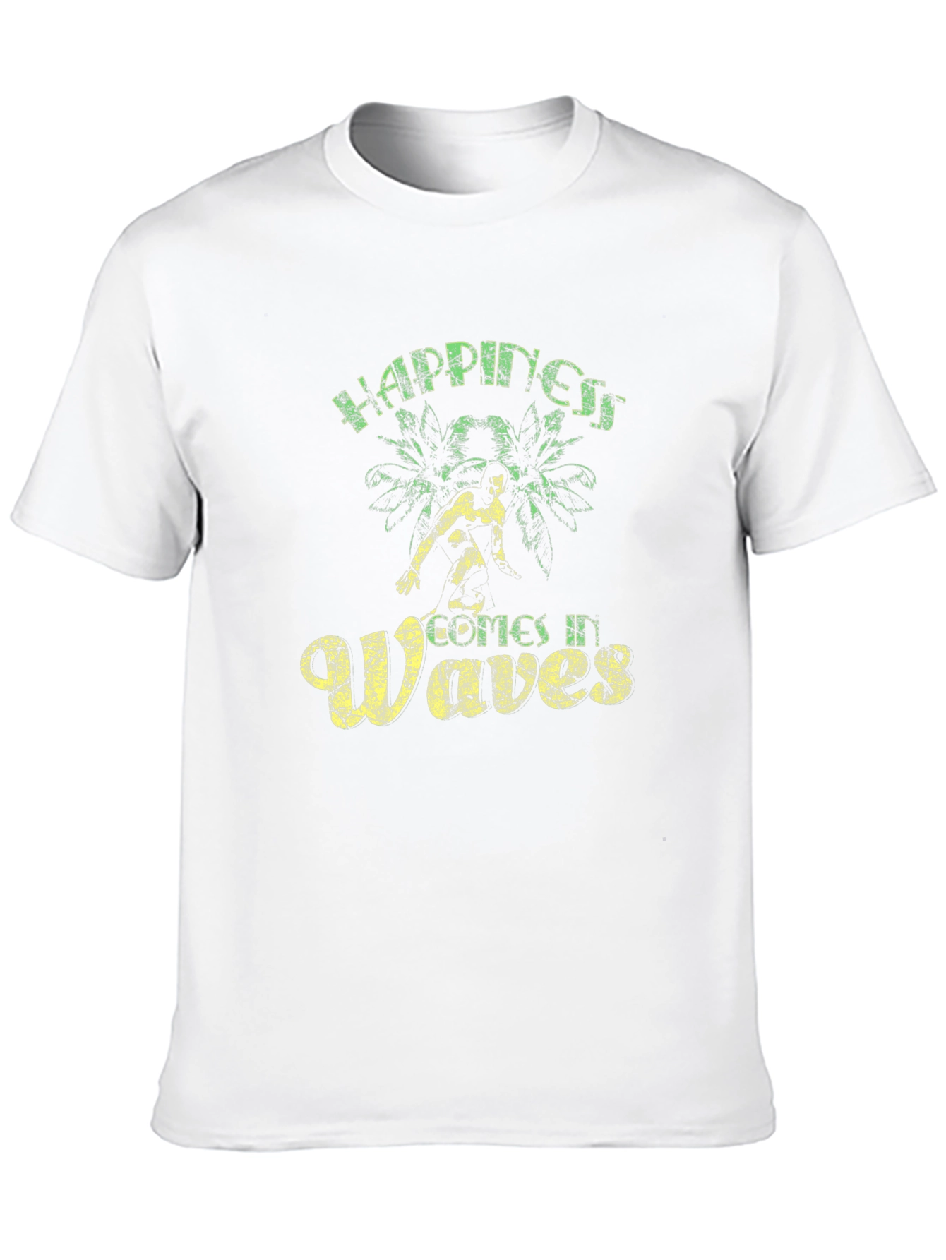Black Happiness Comes In Waves Black Graphic Tee view 10