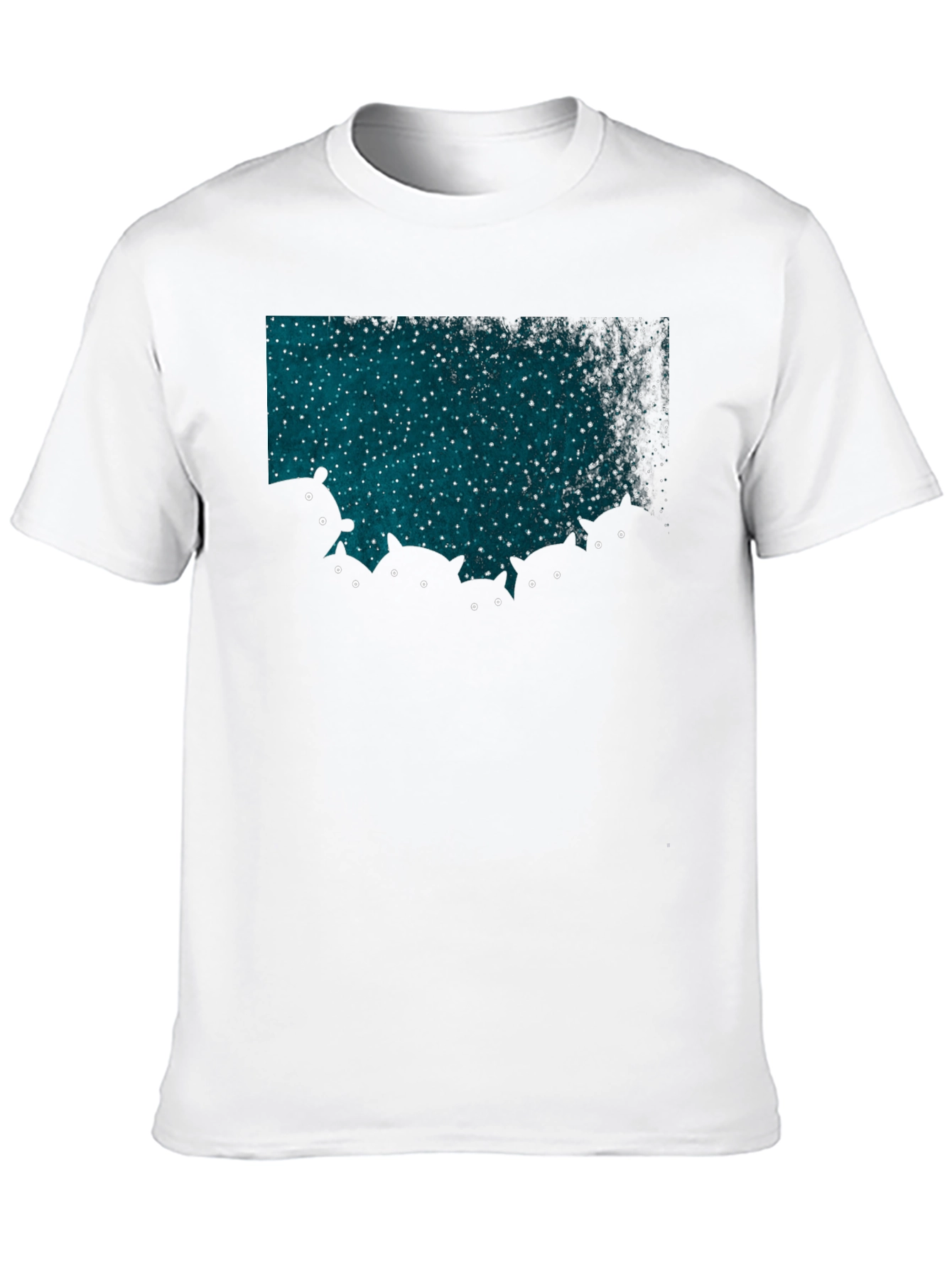 Black Mysterious Cats T-Shirt - Stargazing Cats Design view 10