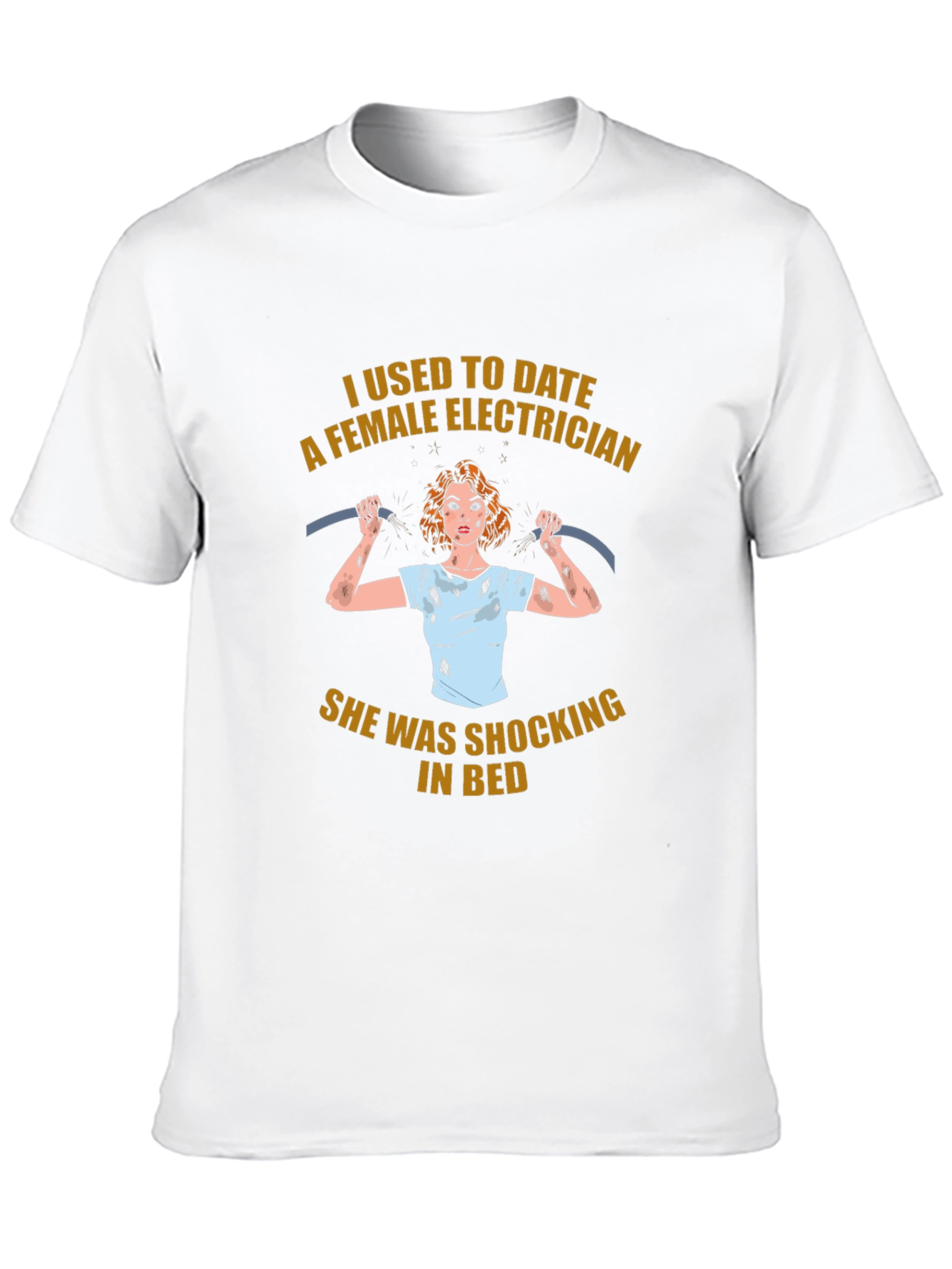 Black Shocking Electrician T-Shirt Funny Dating Tee view 10