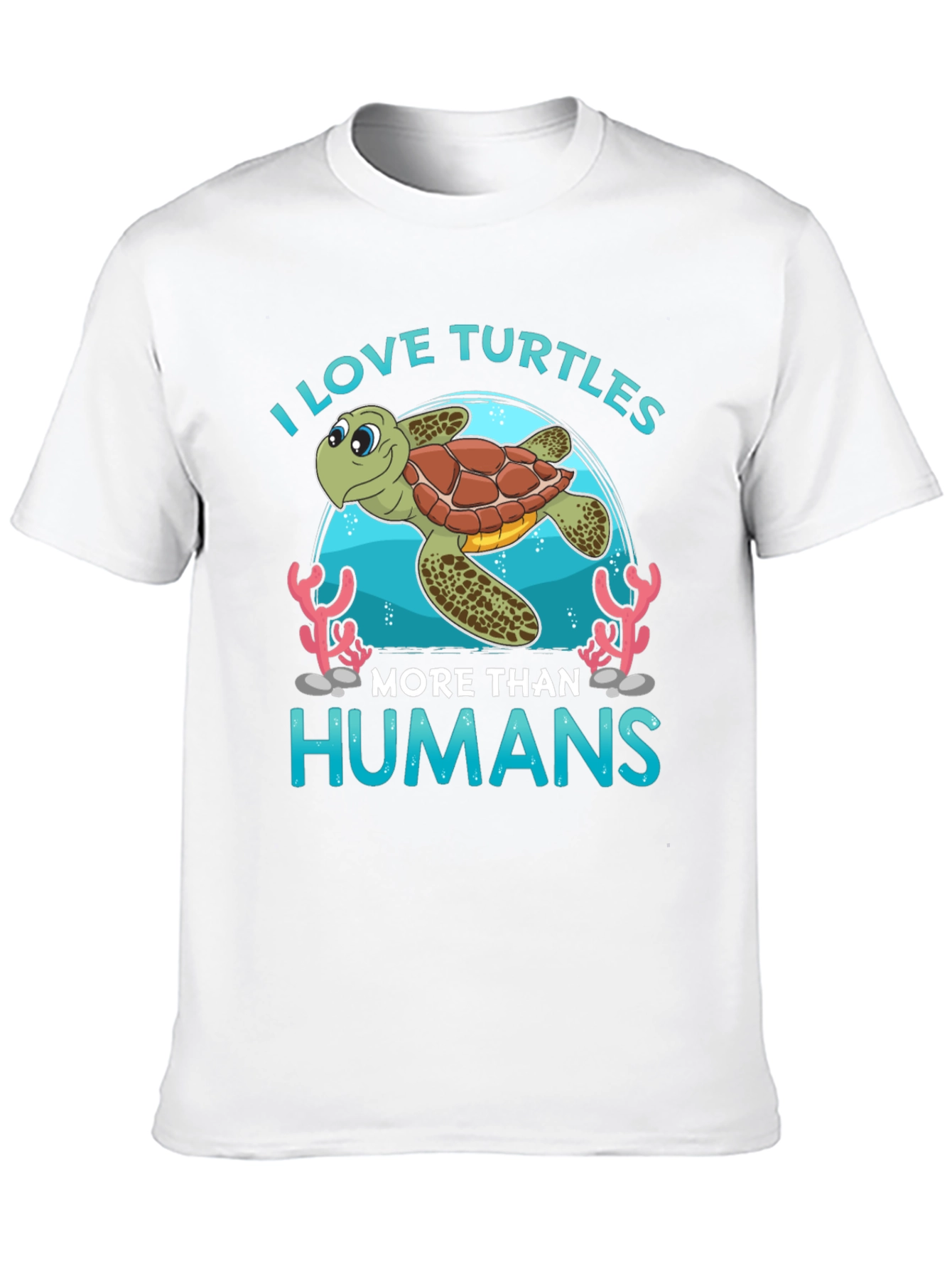 Black I Love Turtles More Than Humans T-Shirt view 10