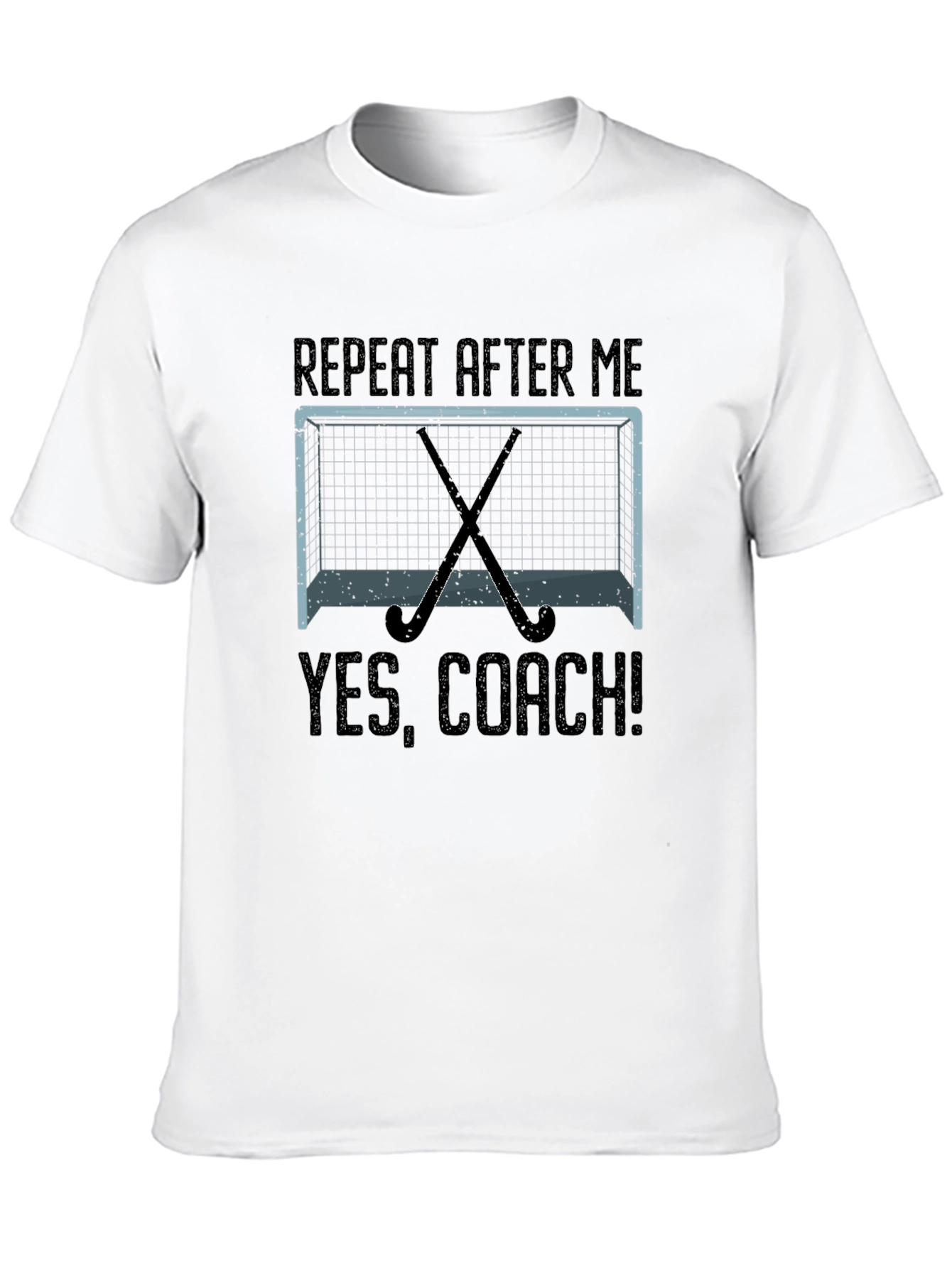 Black Yes, Coach! Hockey Graphic T-Shirt view 10