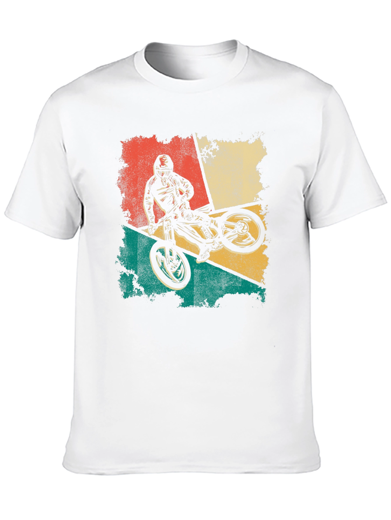Black Retro Mountain Biker T-Shirt - Vintage Style view 10