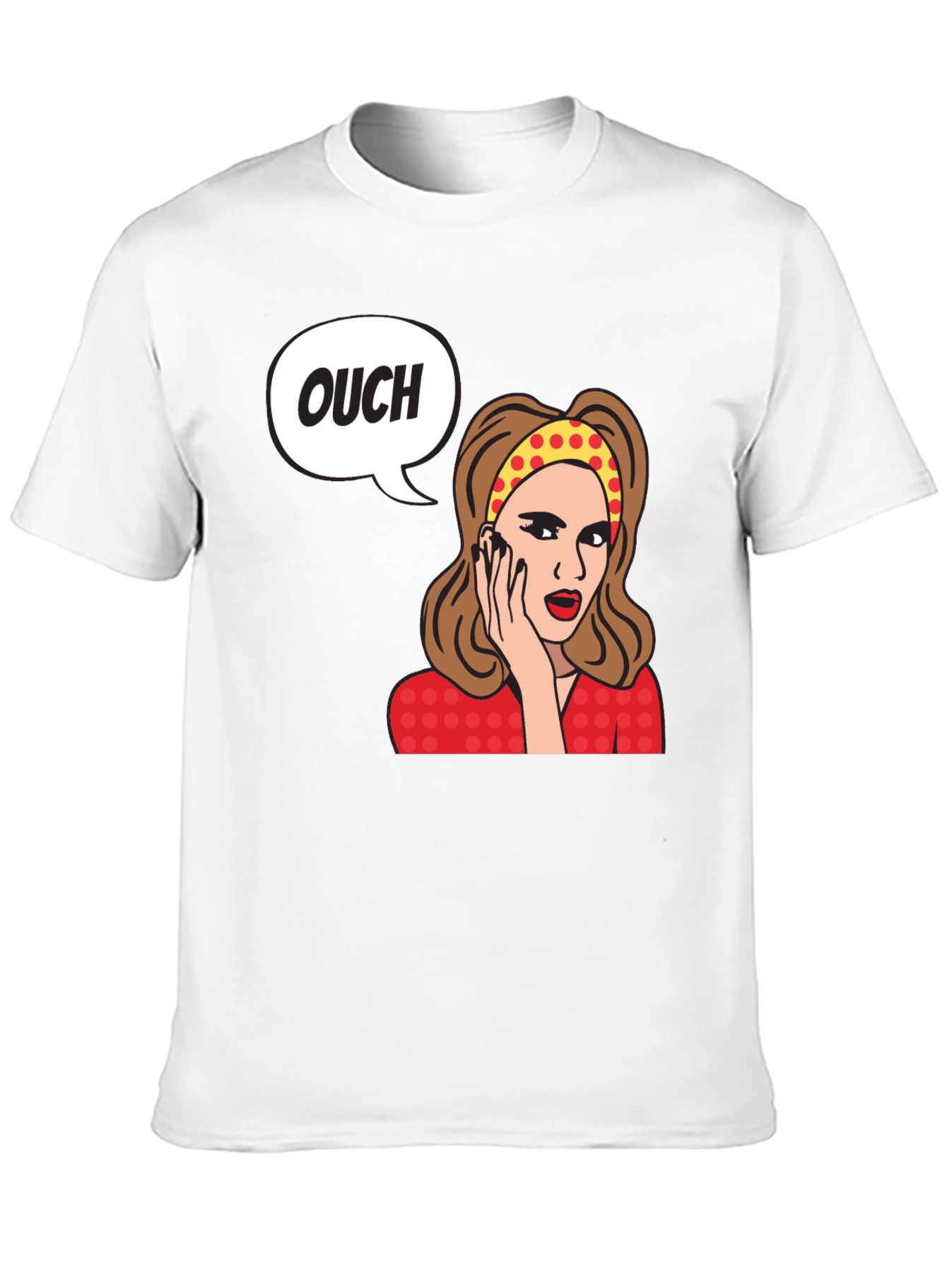 Black Ouch! Retro Cartoon Graphic T-Shirt view 10