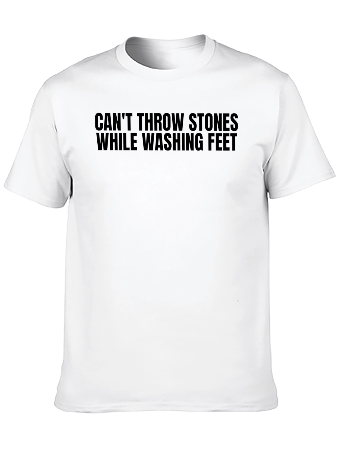 Black Can't Throw Stones T-Shirt - Black Graphic Tee view 10