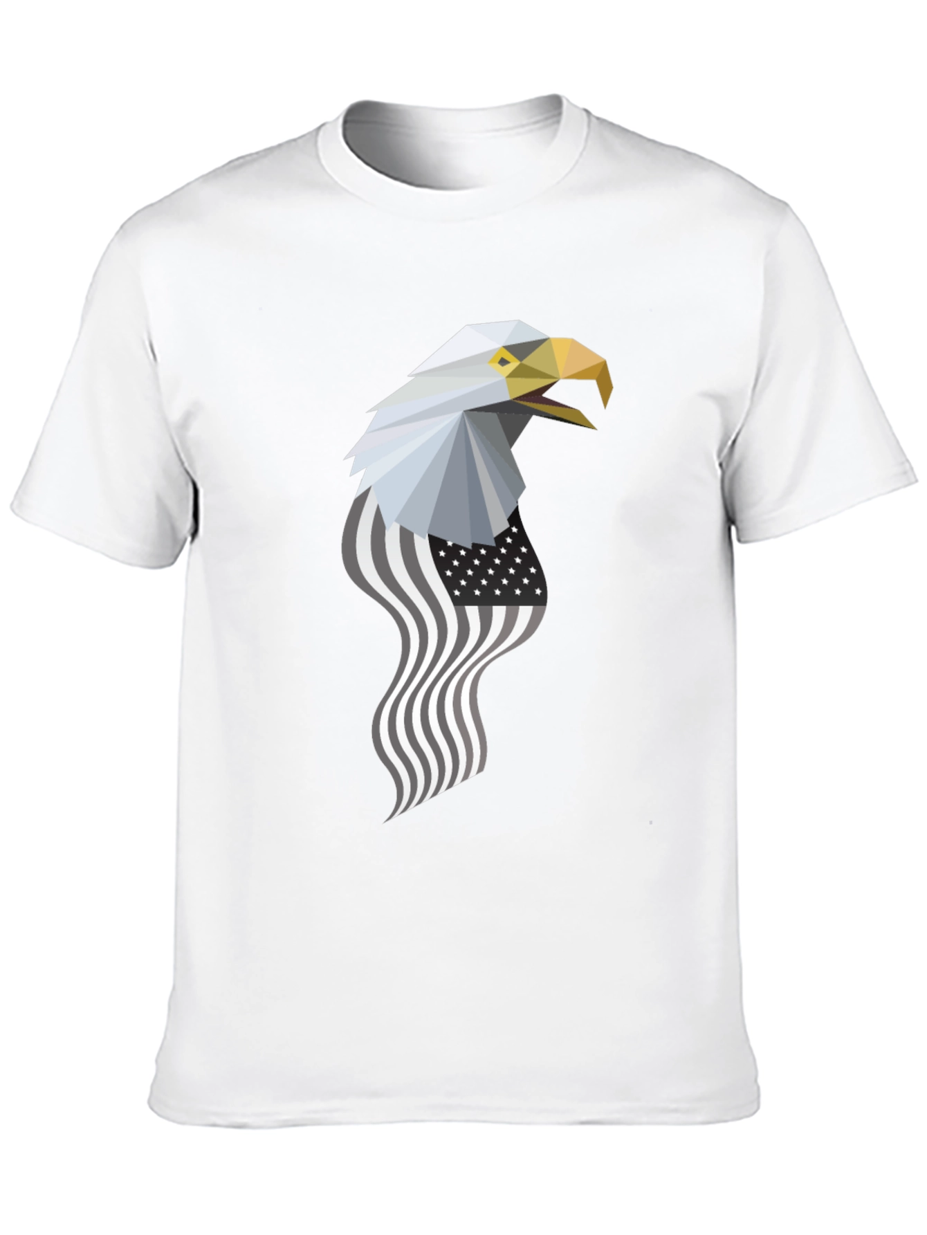 Black Geometric Eagle American Flag Graphic Tee view 10