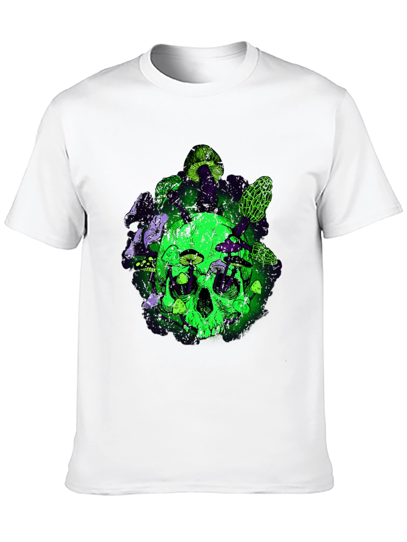 Black Skull & Mushroom Graphic Tee - Unique Design view 10