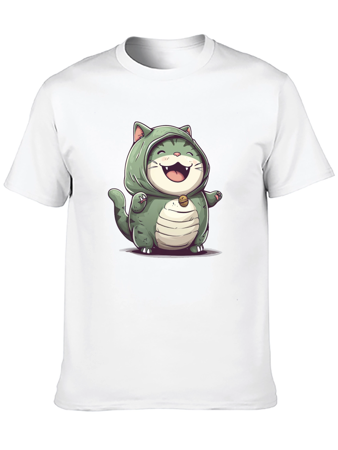 Black Cat In Bulbasaur Costume Black T-Shirt view 10
