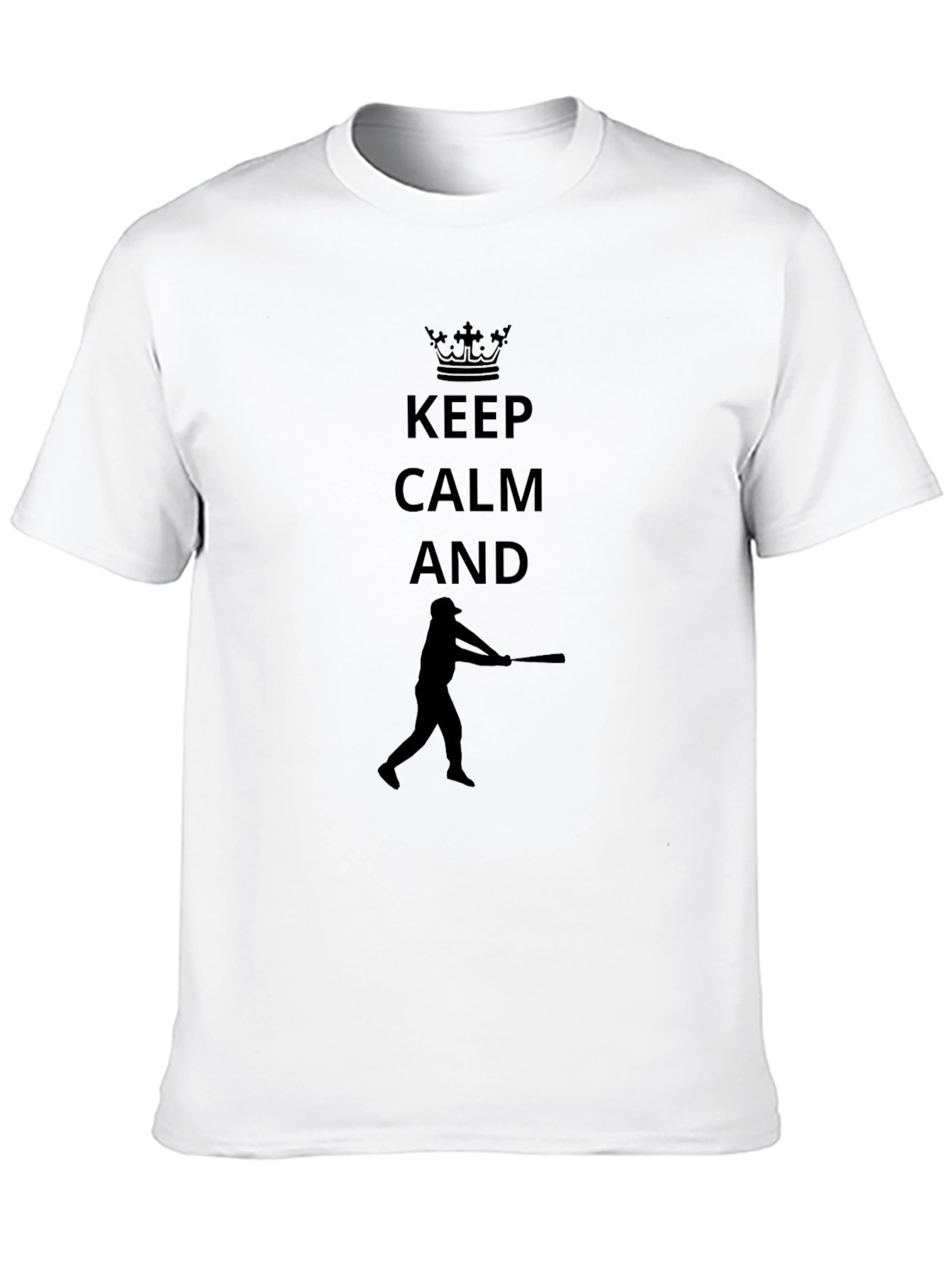Black Keep Calm Baseball Player Black T-Shirt view 10