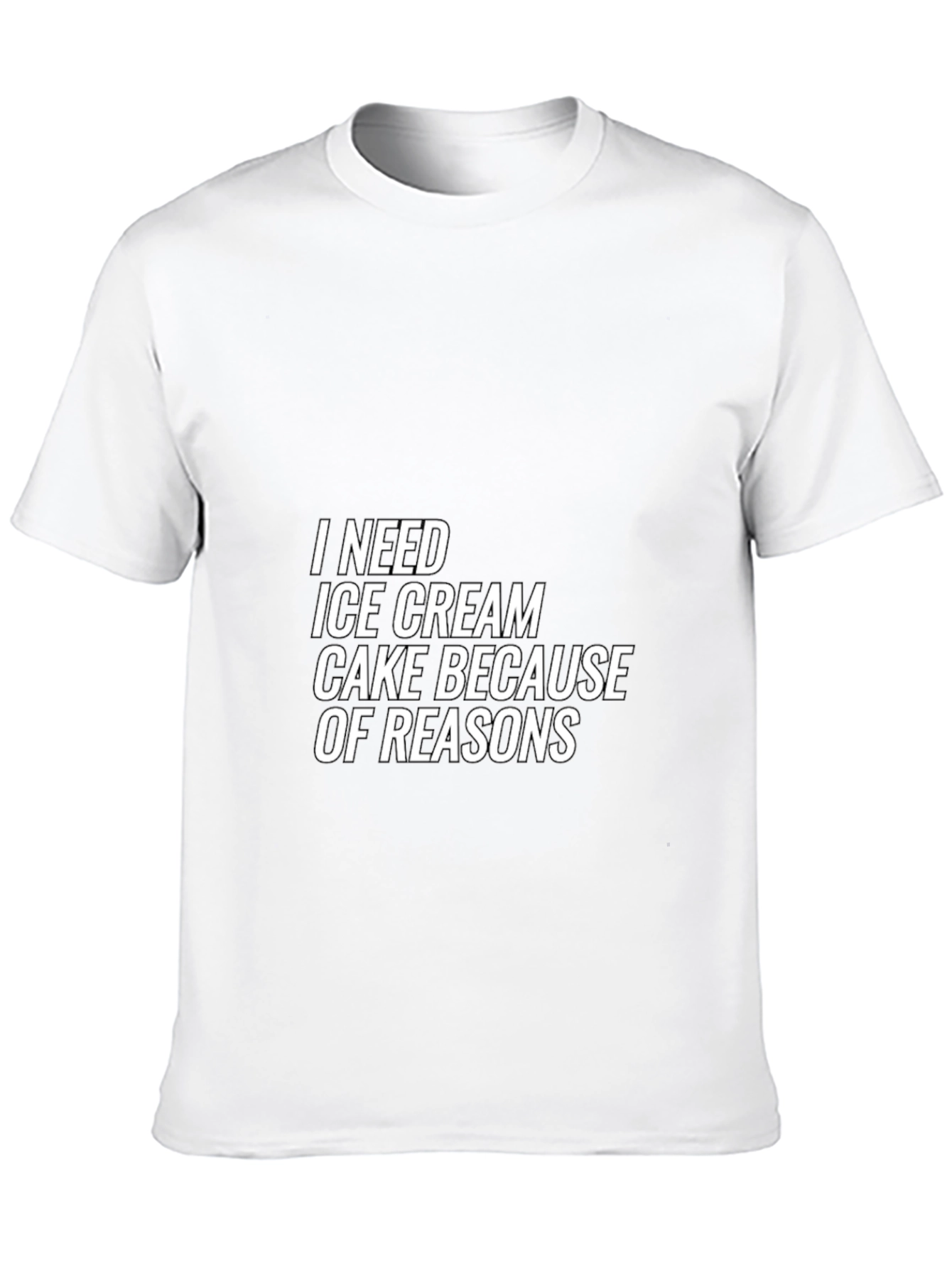 Black I Need Ice Cream Cake Reasons Black T-Shirt view 10