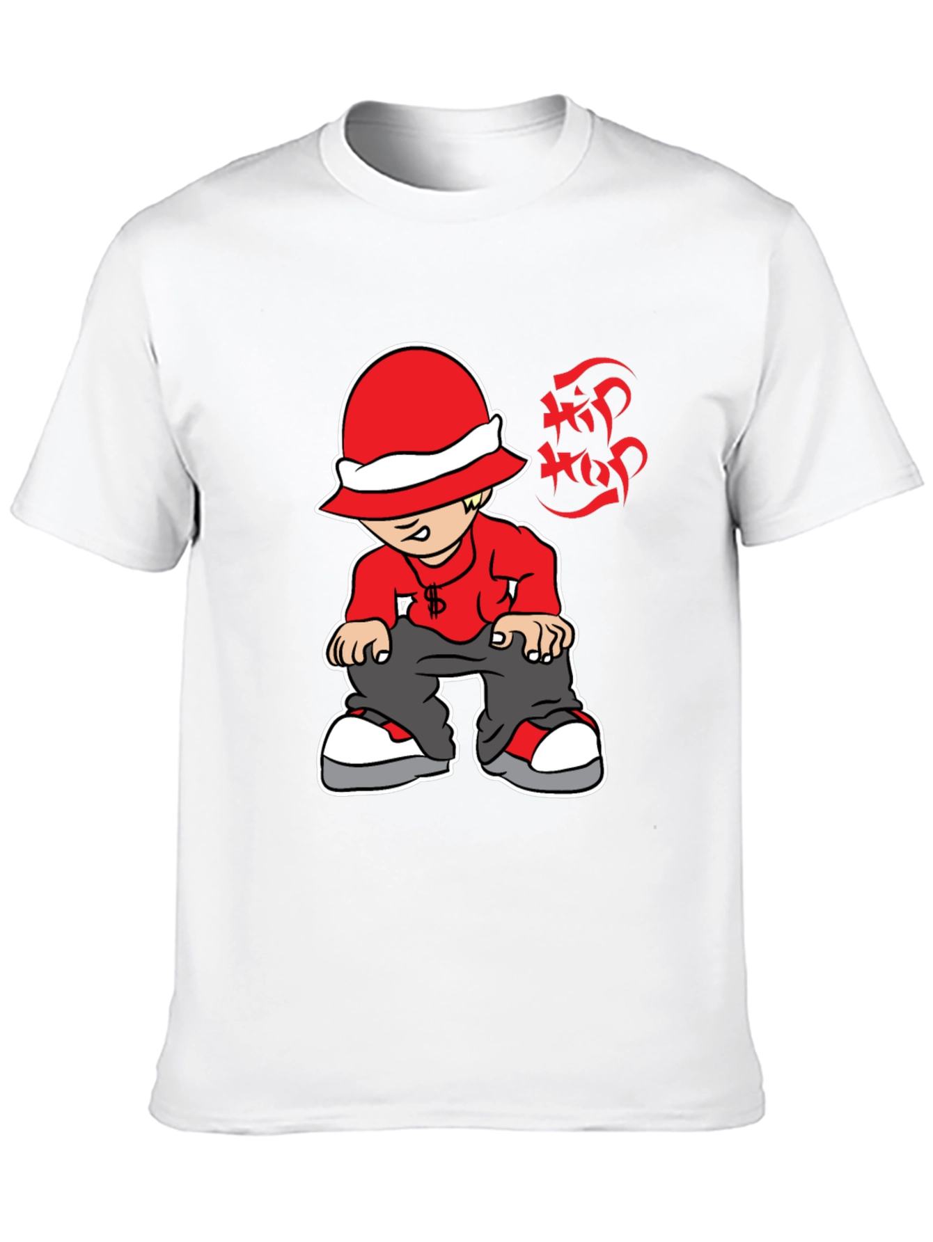 Black Hip Hop Cartoon Graphic Black T-Shirt view 10
