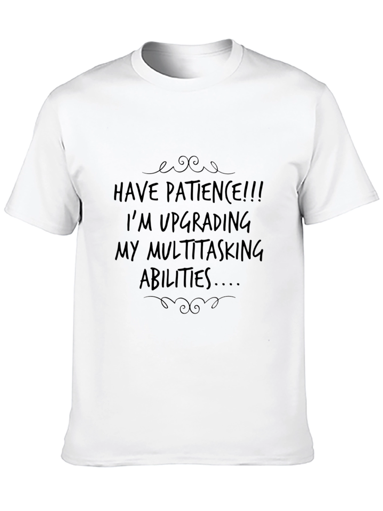 Black Patience Upgrade Men's Black Graphic Tee view 10