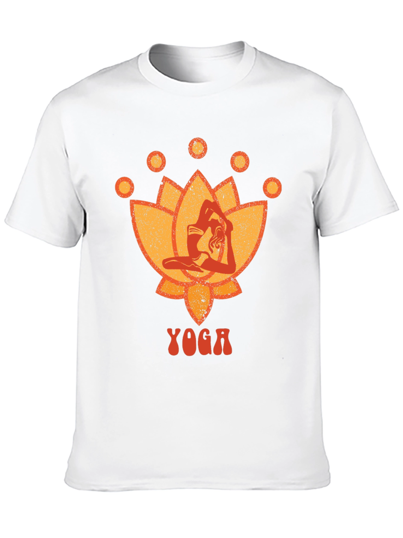 Black Yoga Lotus Graphic Tee - Black Cotton T-Shirt view 10