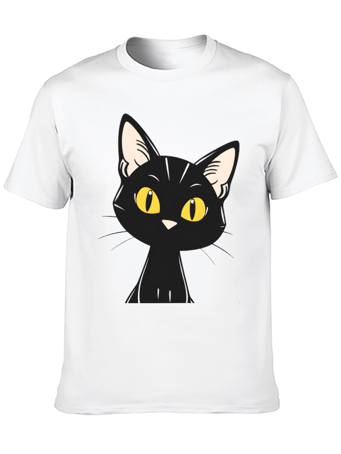 Black Black Cat Graphic Tee - Unisex Cotton T-Shirt view 10