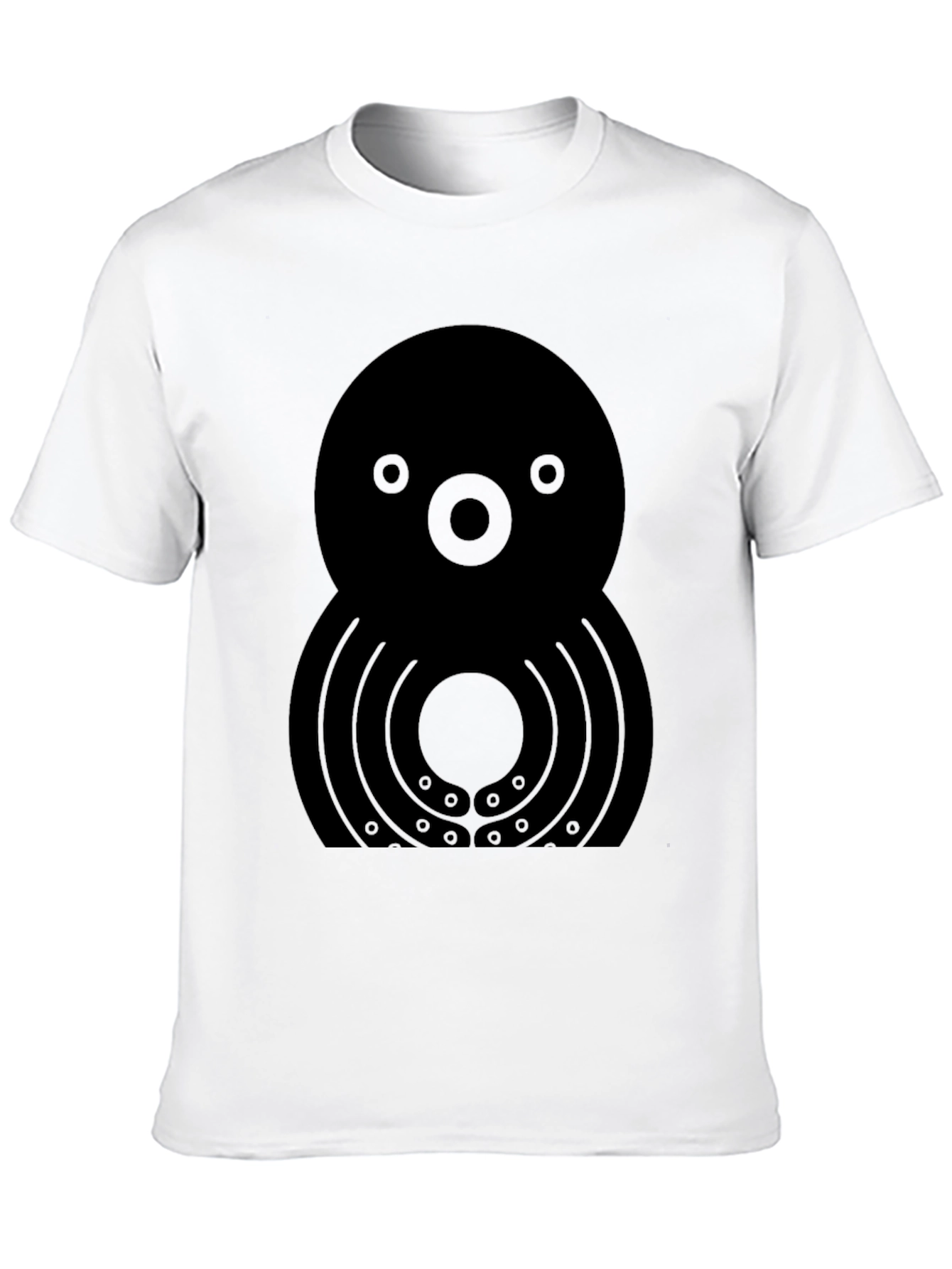 Black Unique Graphic Octopus T-Shirt - Black view 10