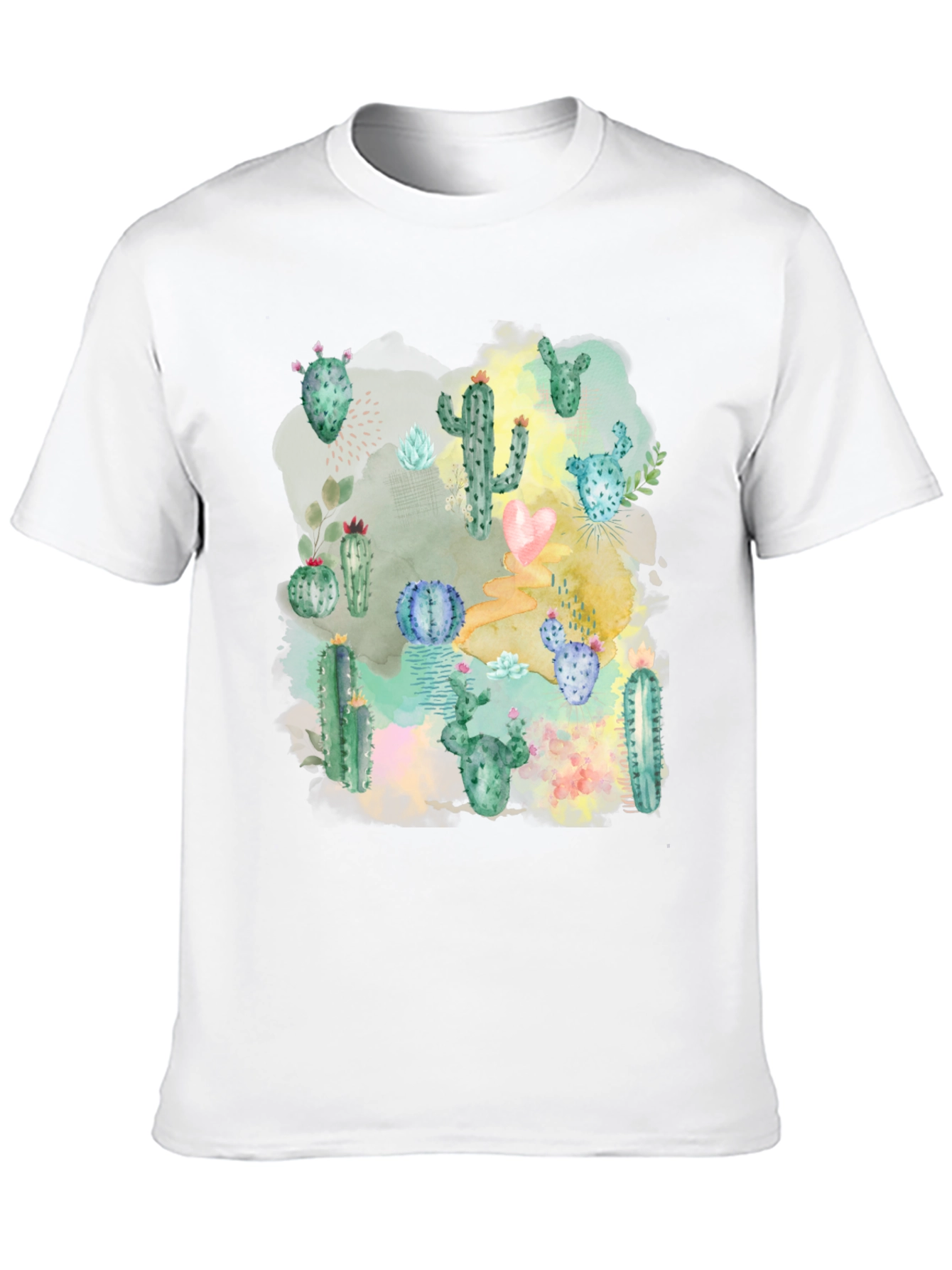 Black Cactus Watercolor Graphic Tee - Stylish Desert Design view 10