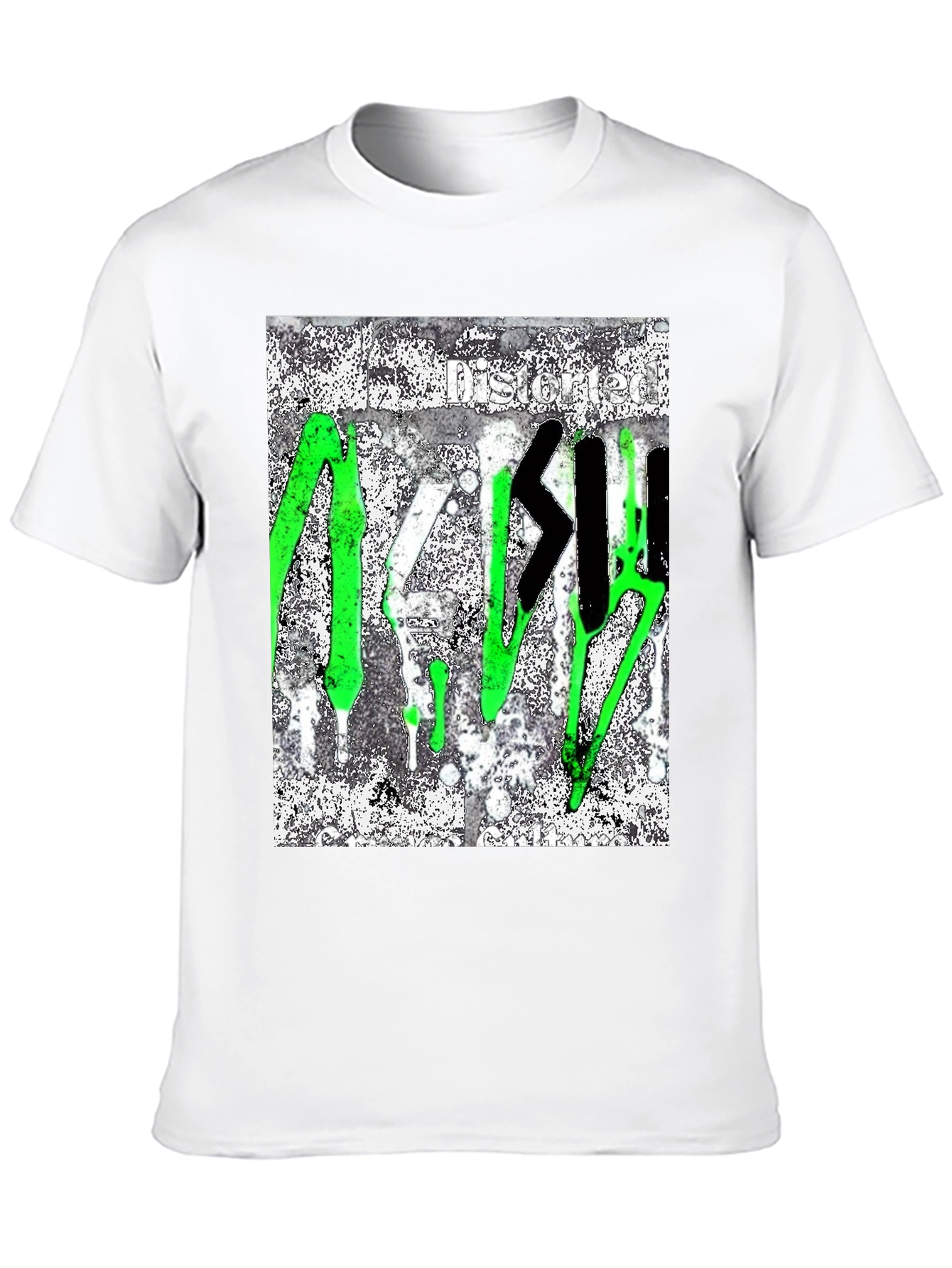 Black Distorted Graffiti Style T-Shirt view 10