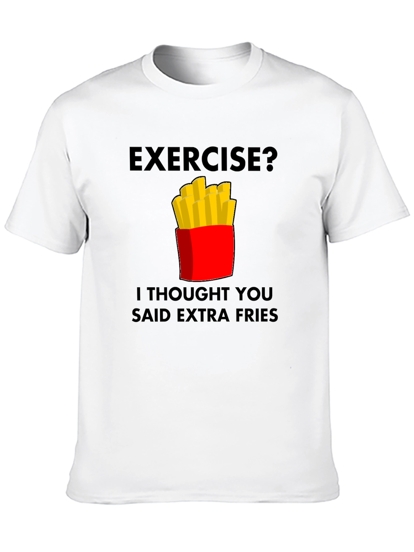 Black Funny Extra Fries Graphic T-Shirt view 10