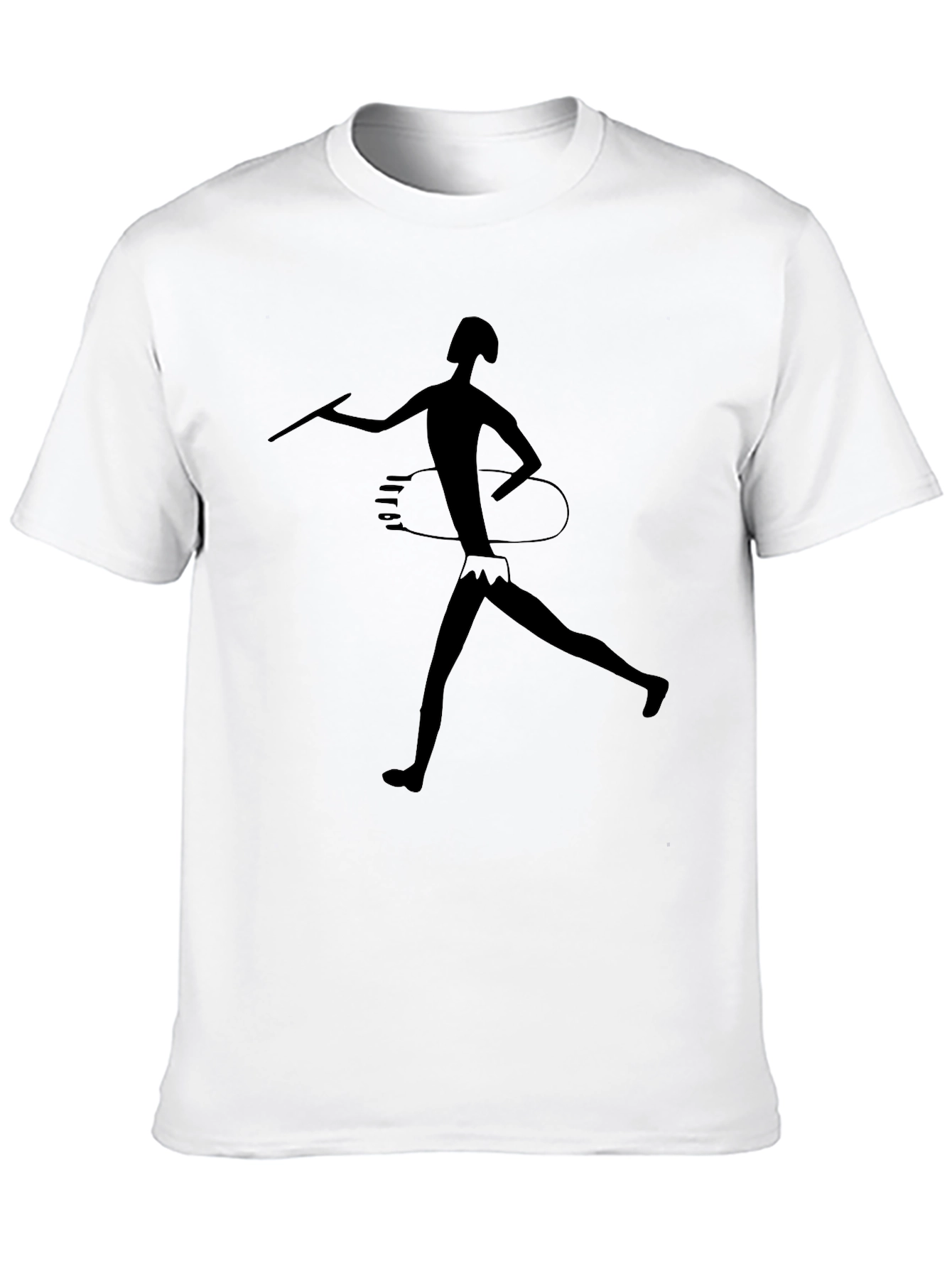Black Tribal Art Spear Thrower Black T-Shirt view 10