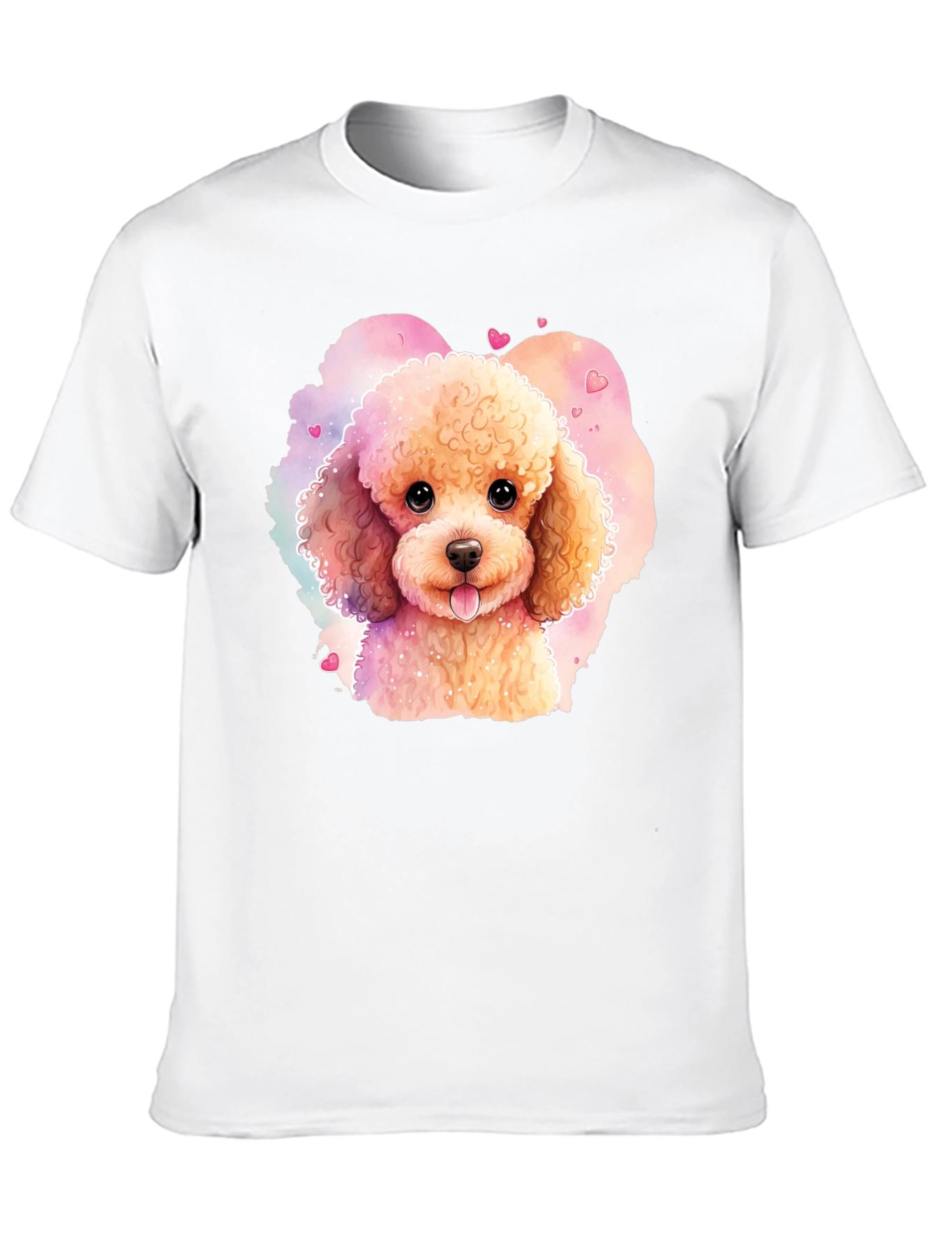 Black Cute Poodle Watercolor T-Shirt view 10