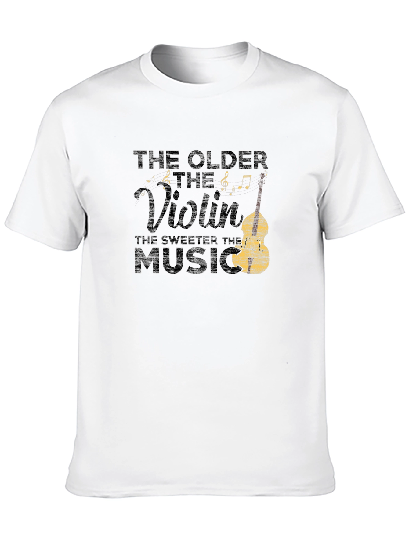 Black Vintage Violin Music T-Shirt - The Older The Violin view 10