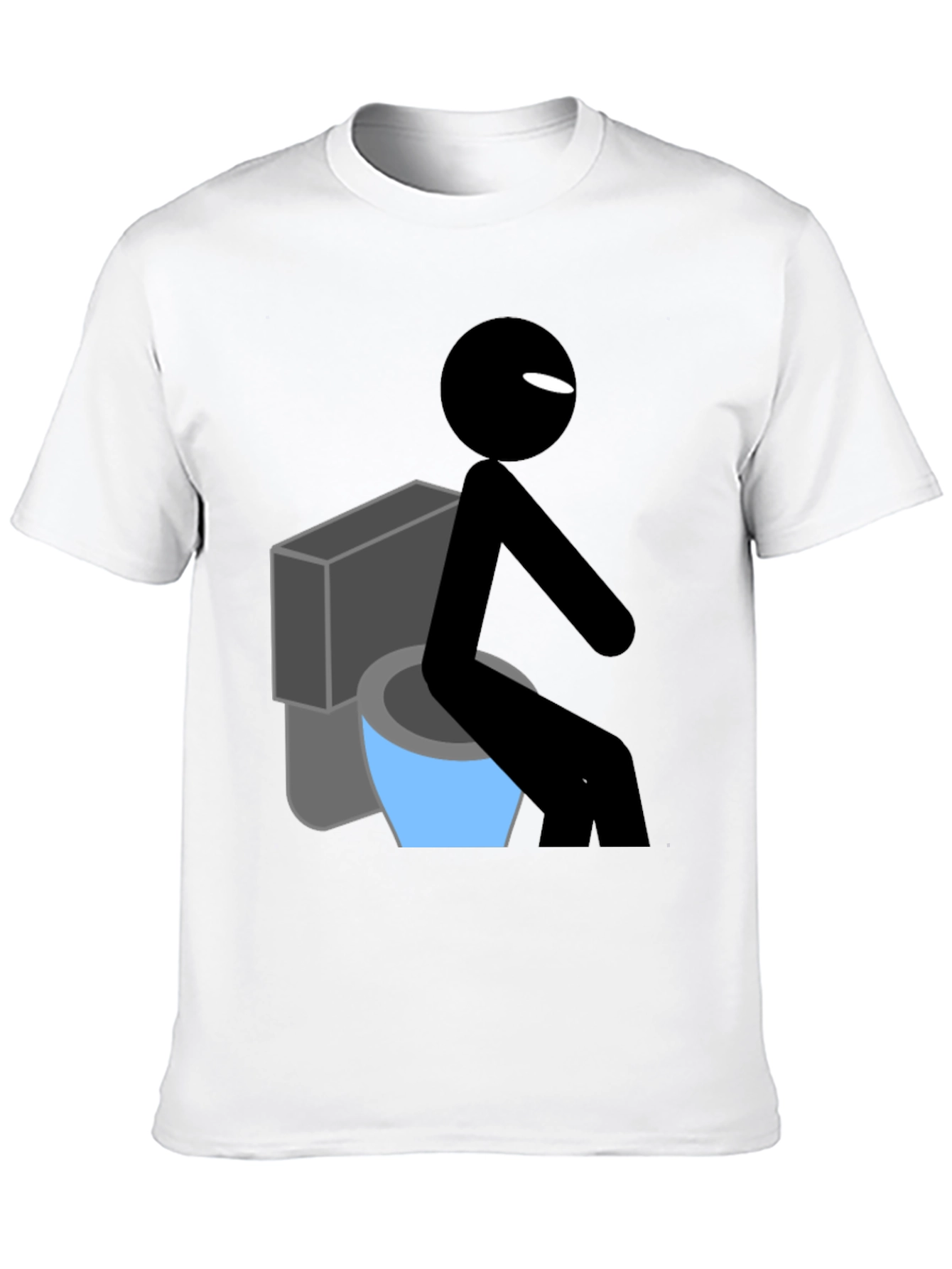 Black Toilet Humor Graphic Tee - Funny Stick Figure Shirt view 10