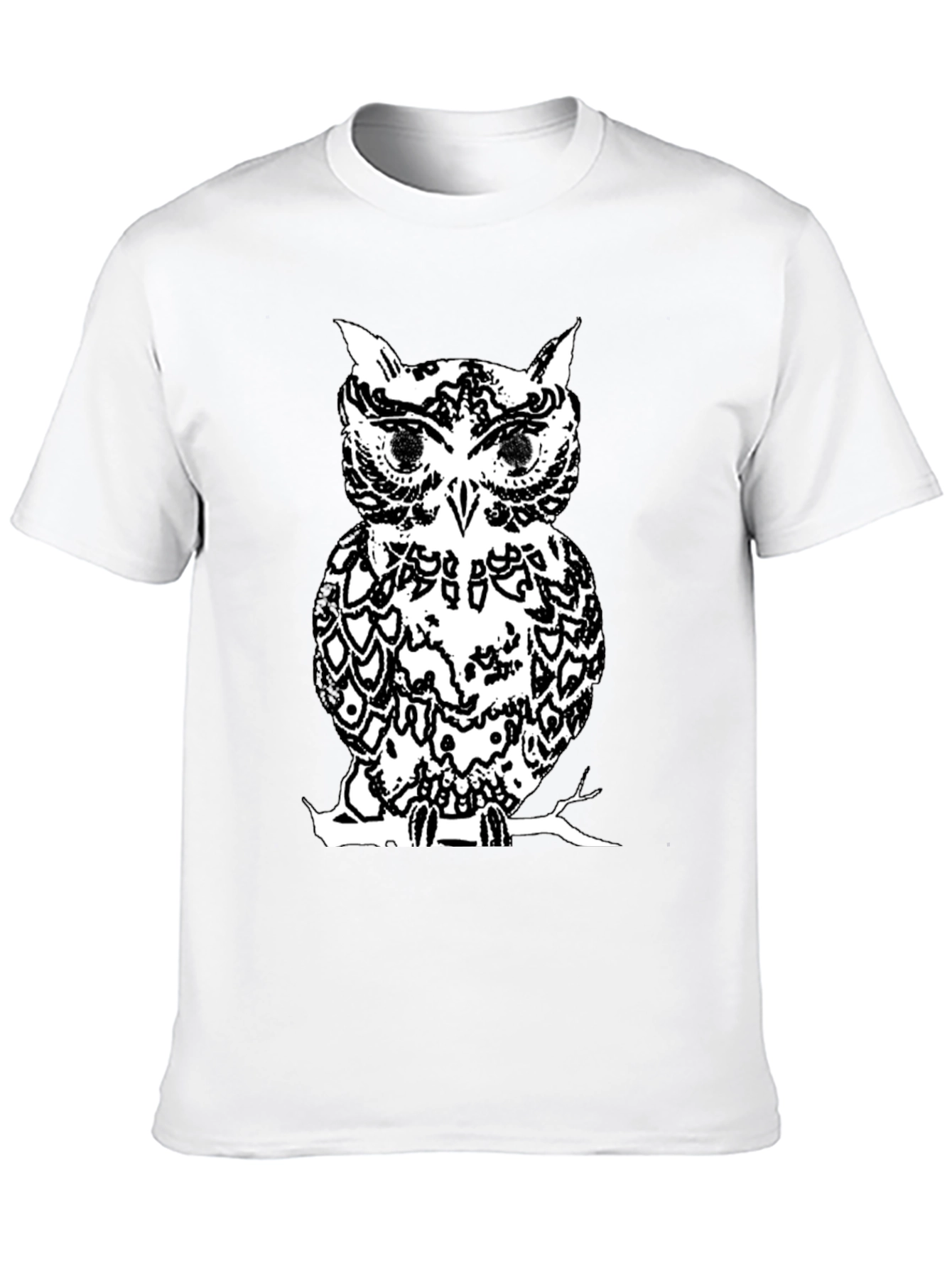 Black Black Owl Graphic Tee - Stylish Men's T-Shirt view 10