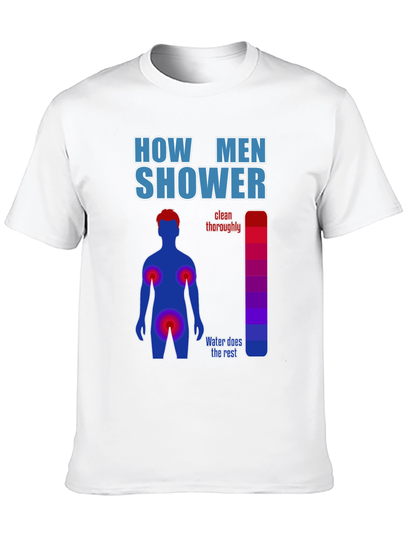 Black Humorous Men's Shower Guide T-Shirt view 10