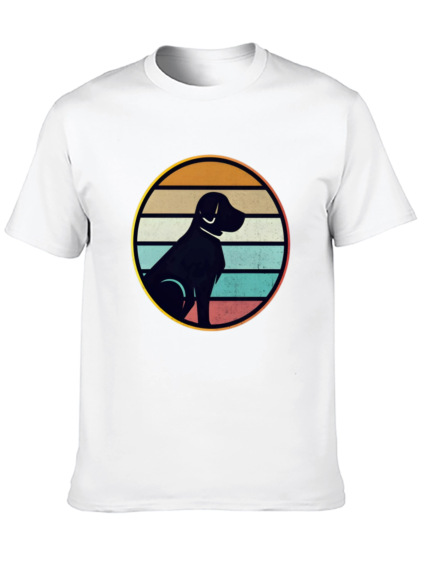Black Retro Dog Silhouette T-Shirt view 10
