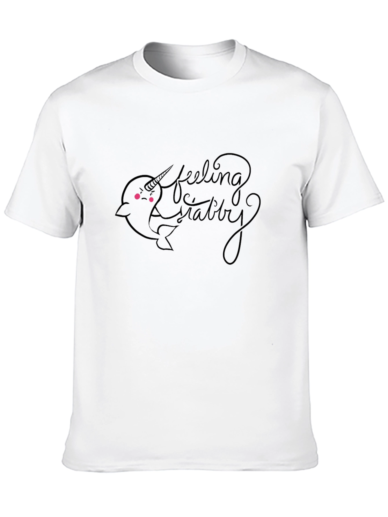 Black Feeling Stabby Narwhal Graphic T-Shirt view 10