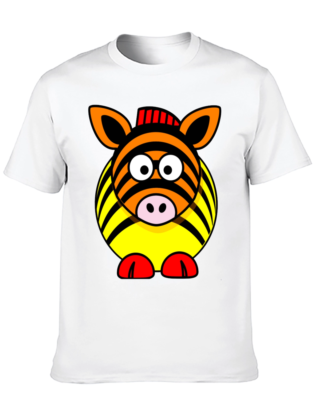 Black Zebra Cartoon Graphic Black T-Shirt view 10