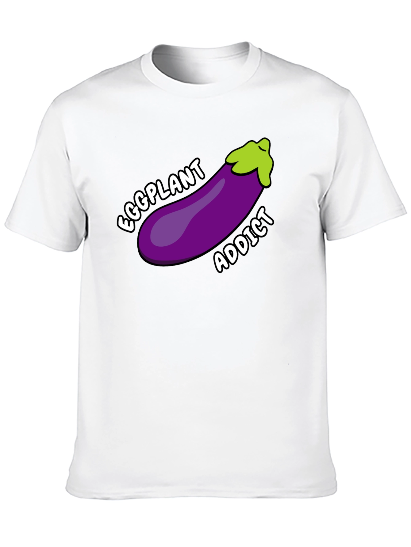 Black Eggplant Addict T-Shirt Funny Humor Graphic Tee view 10