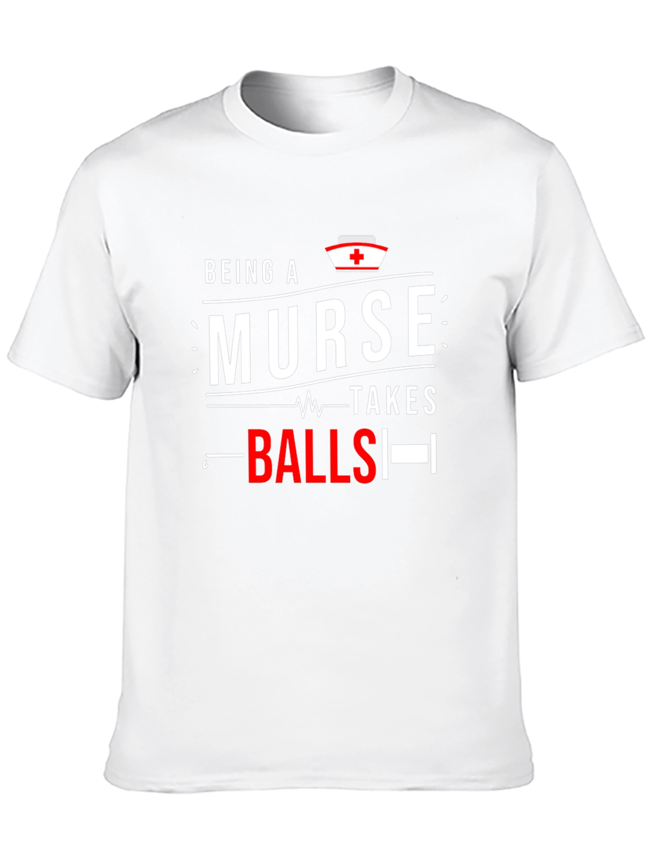 Black Being A Nurse Takes Balls Graphic Tee view 10