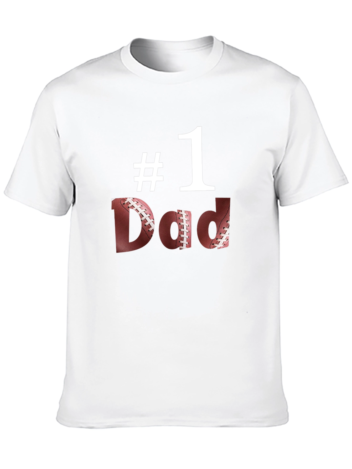 Black #1 Dad Football T-Shirt - Father's Day Gift view 10