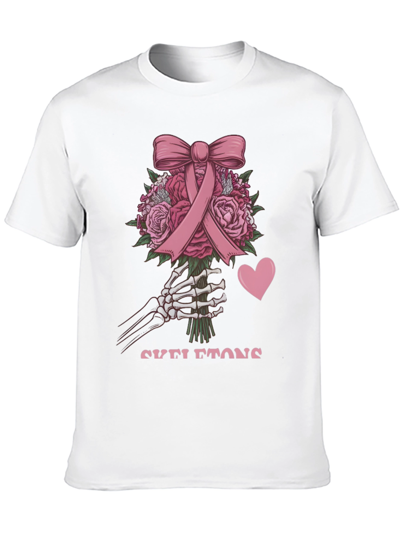 Black Skeleton Bouquet T-Shirt - Breast Cancer Awareness Tee view 10