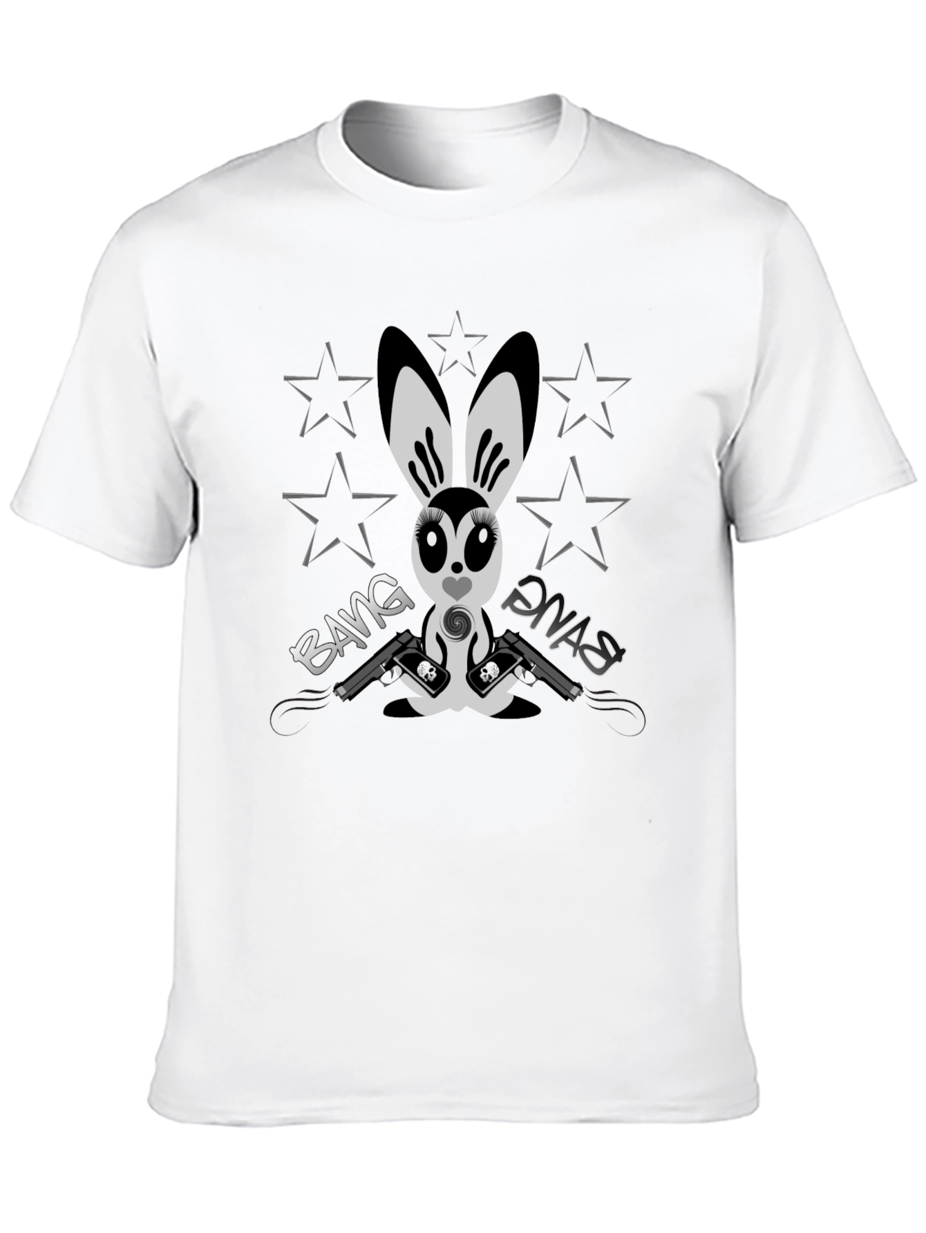 Black Bang Divas Bunny Graphic Tee - Black Cotton Blend view 10