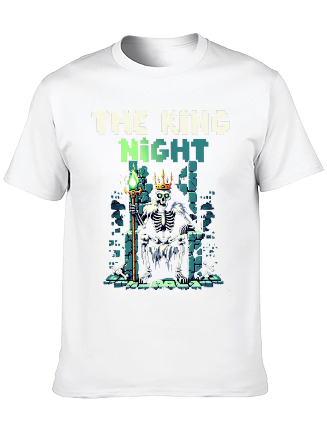 Black King Knight Pixel Art T-Shirt view 10