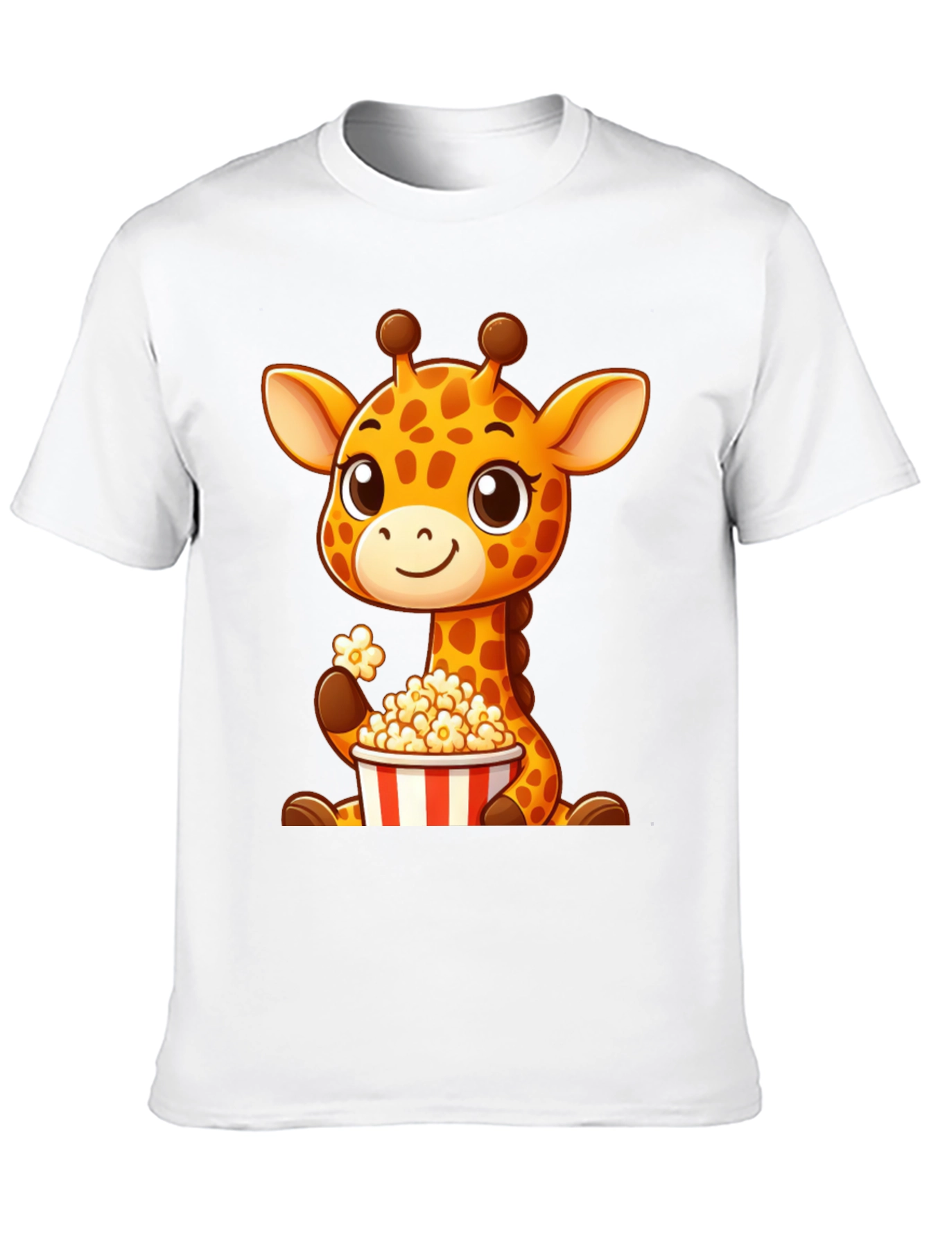 Black Giraffe Popcorn T-Shirt: Cute Cartoon Animal Tee view 10