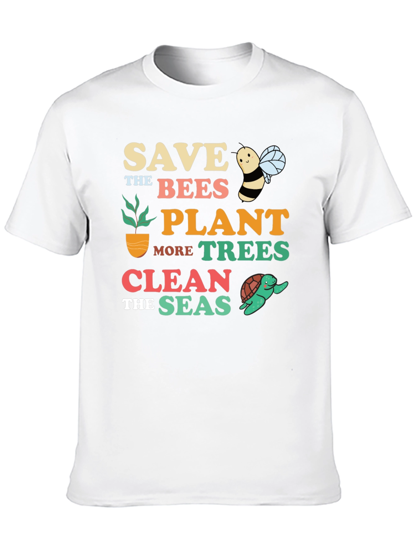 Black Save the Bees Graphic T-Shirt - Earth Day Apparel view 10