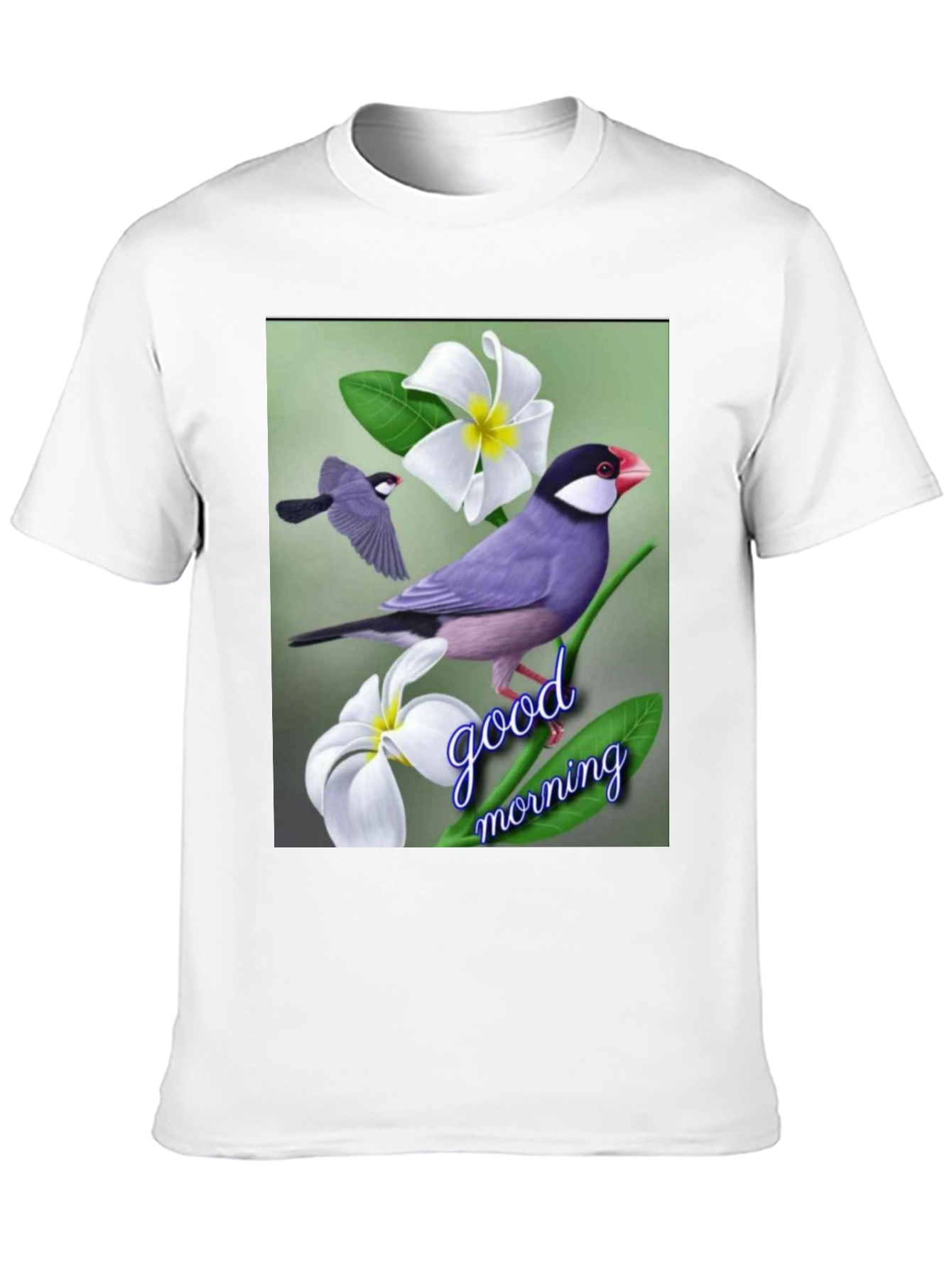 Black Bird & Floral Graphic Tee - Good Morning view 10