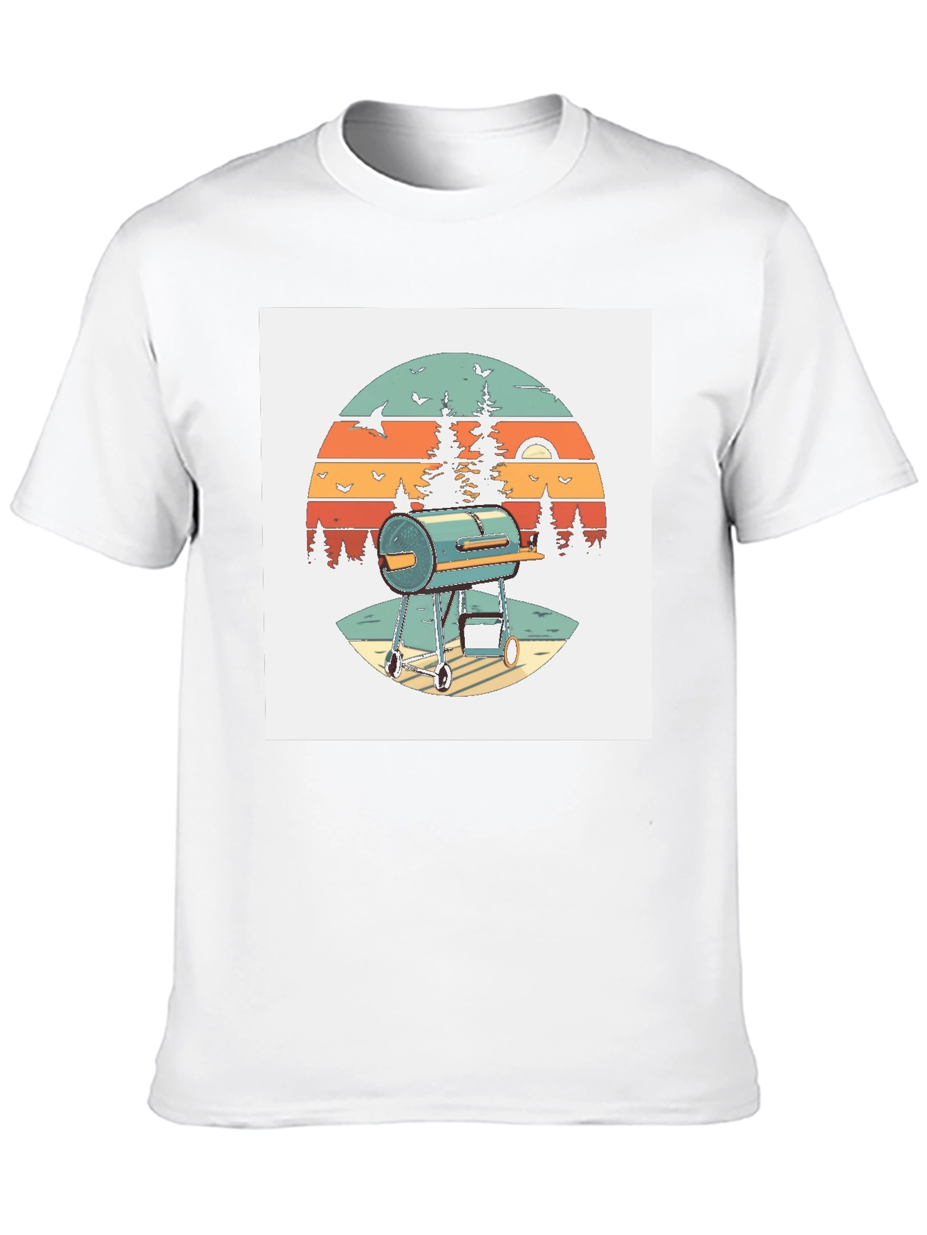 Black Retro BBQ Grill T-Shirt view 10