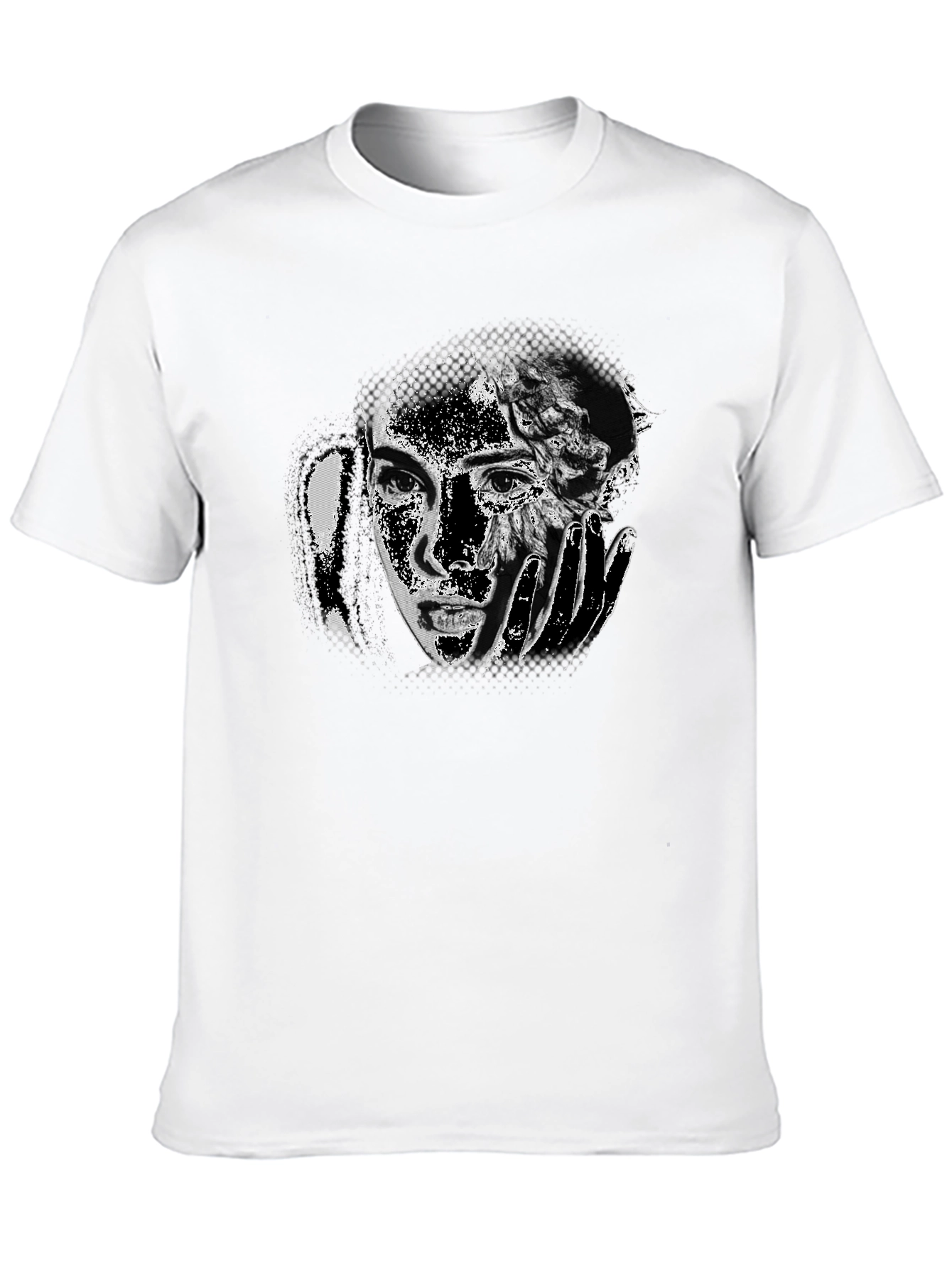 Black Monochrome Portrait Graphic Tee - Soft Cotton Blend view 10