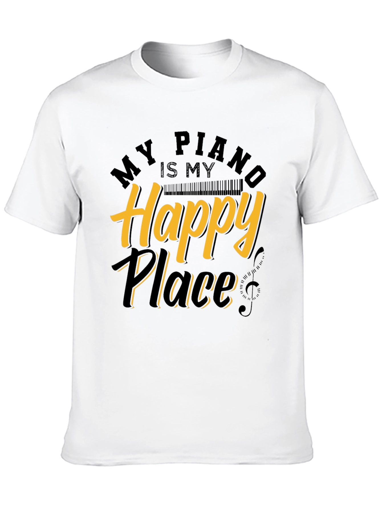 Black My Piano is My Happy Place Graphic Tee view 10