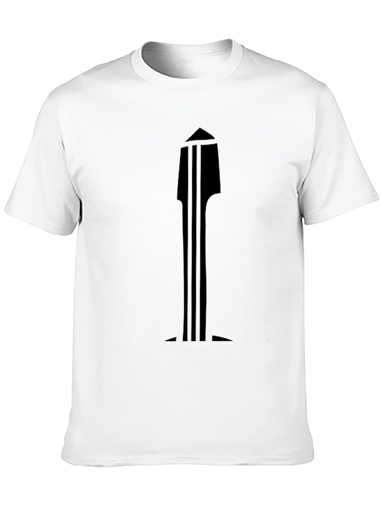 Black Minimalist Black Guitar Neck Graphic T-Shirt view 10